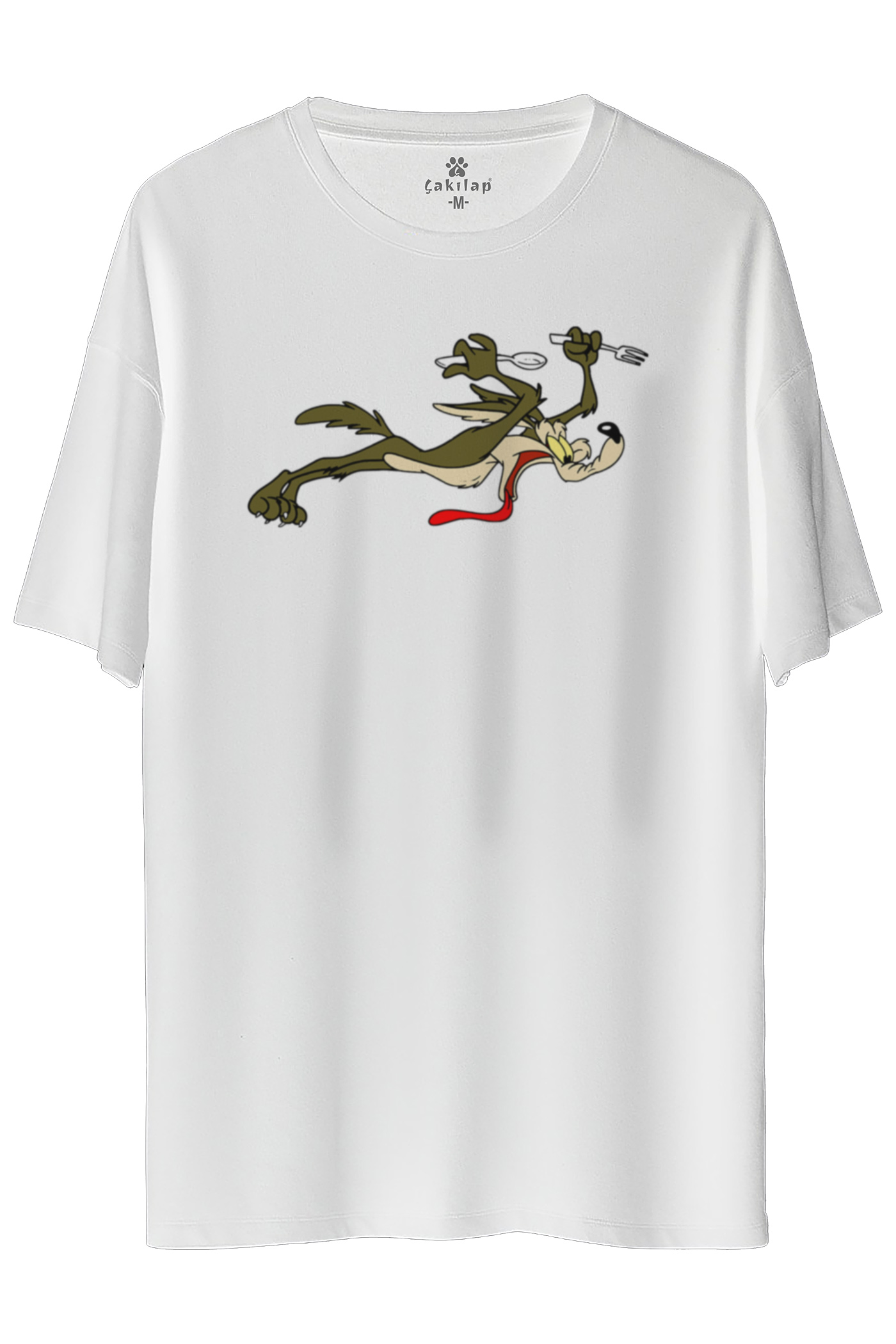 Wile E Coyote Baskılı Oversize Tişört