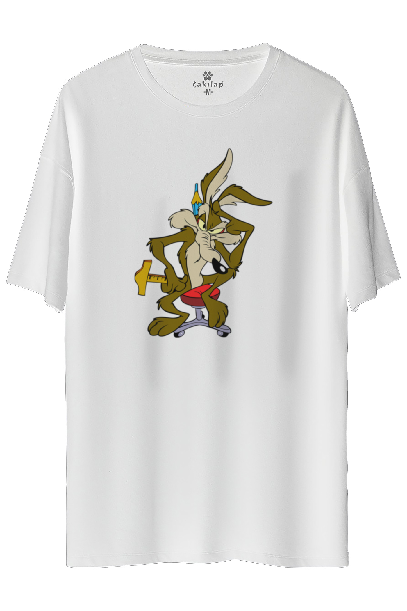 Wile E Coyote Baskılı Oversize Tişört