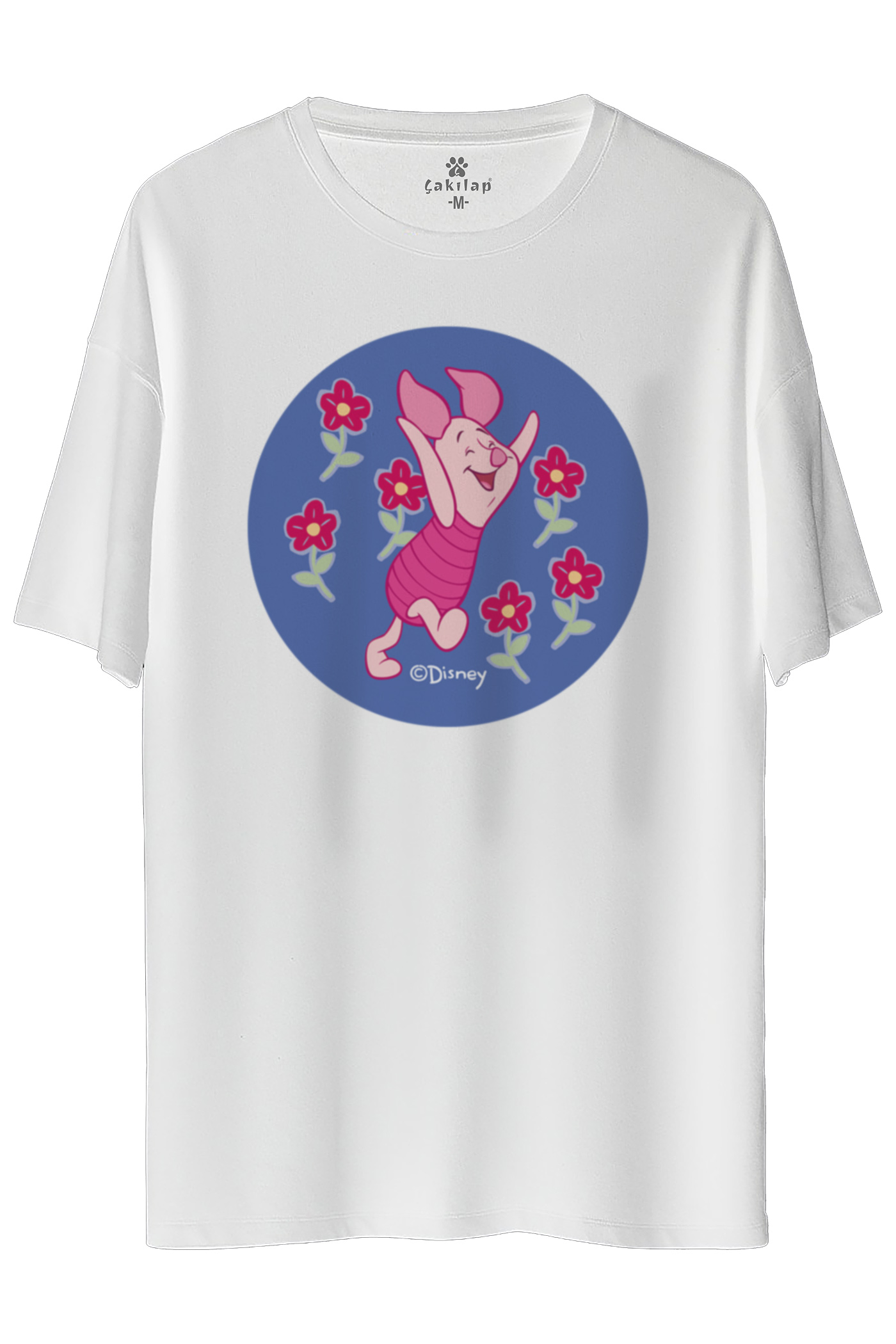 Piglet Baskılı Oversize Tişört