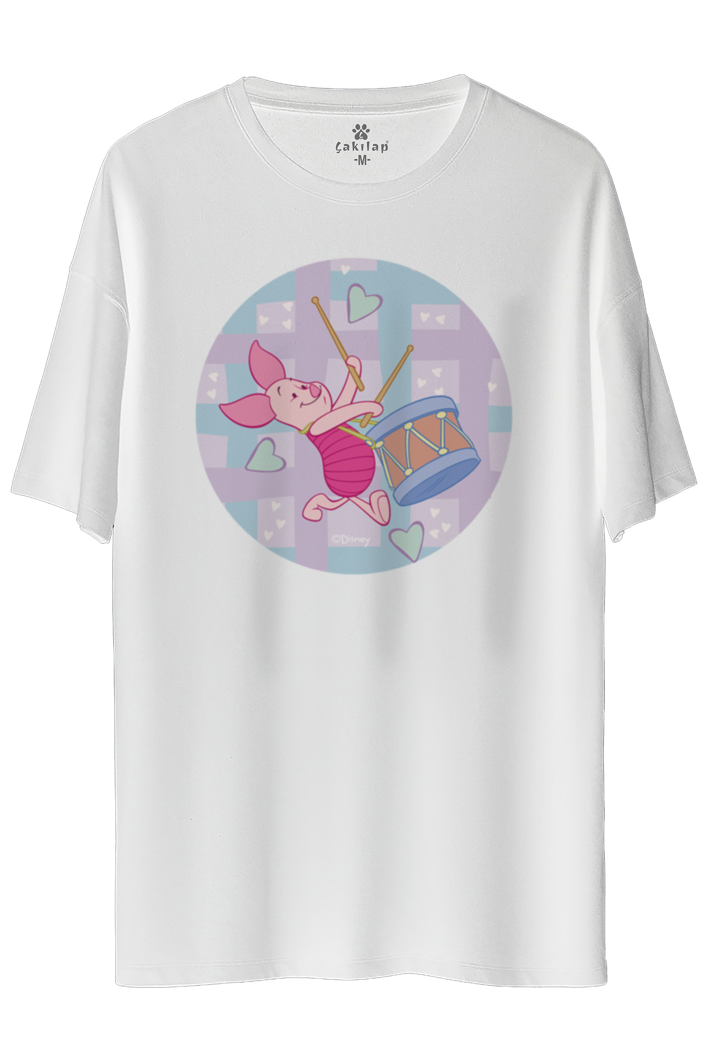 Piglet Baskılı Oversize Tişört