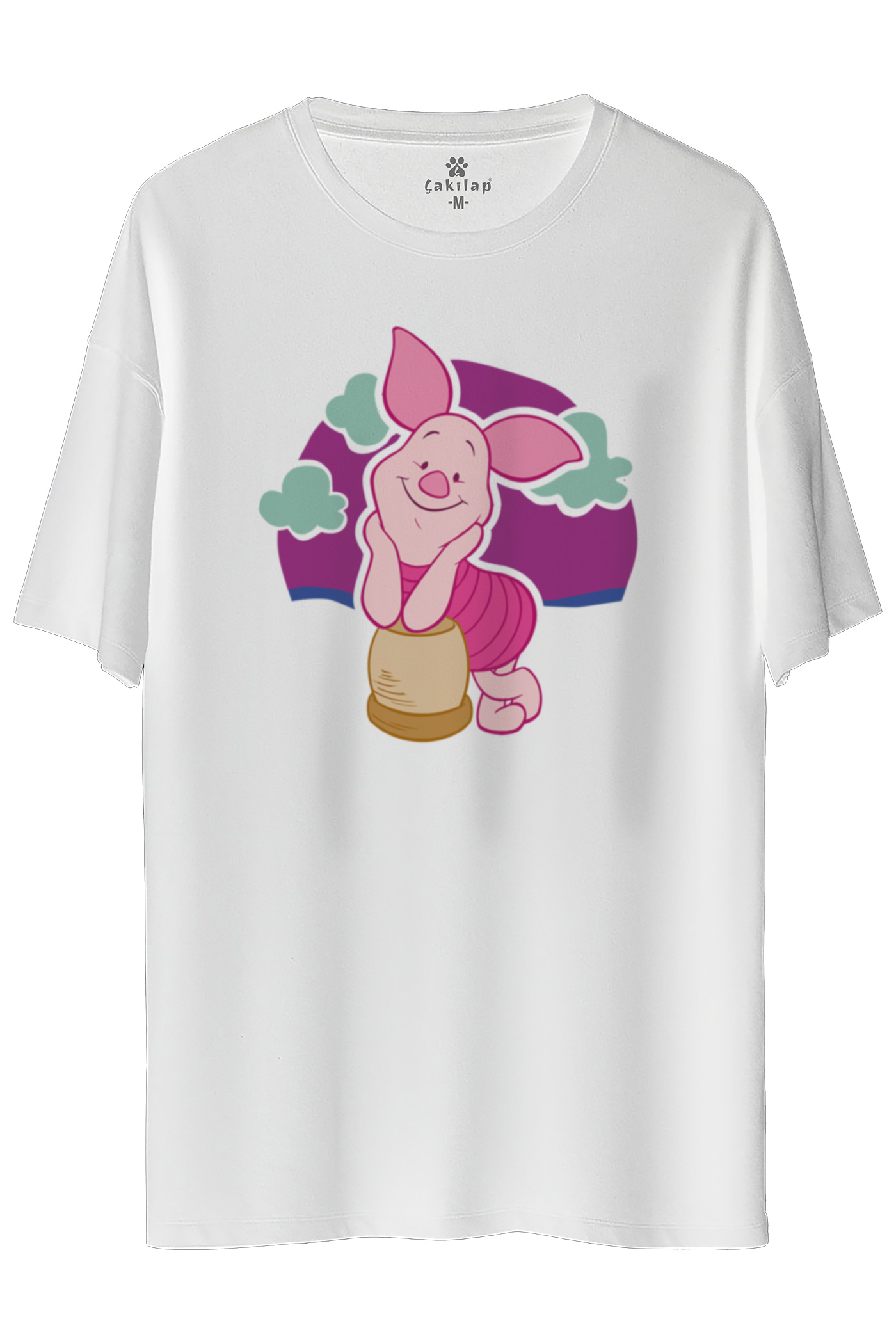 Piglet Baskılı Oversize Tişört