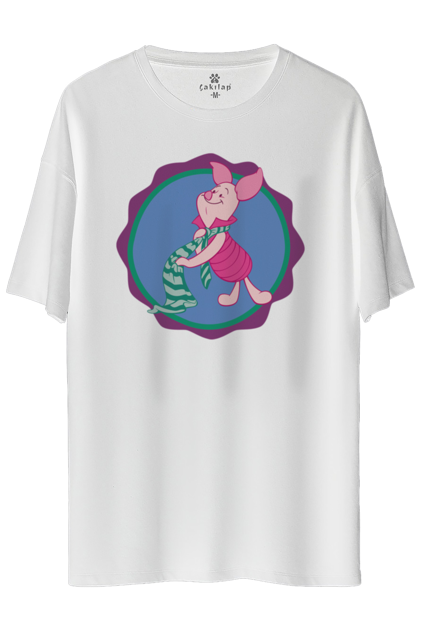 Piglet Baskılı Oversize Tişört