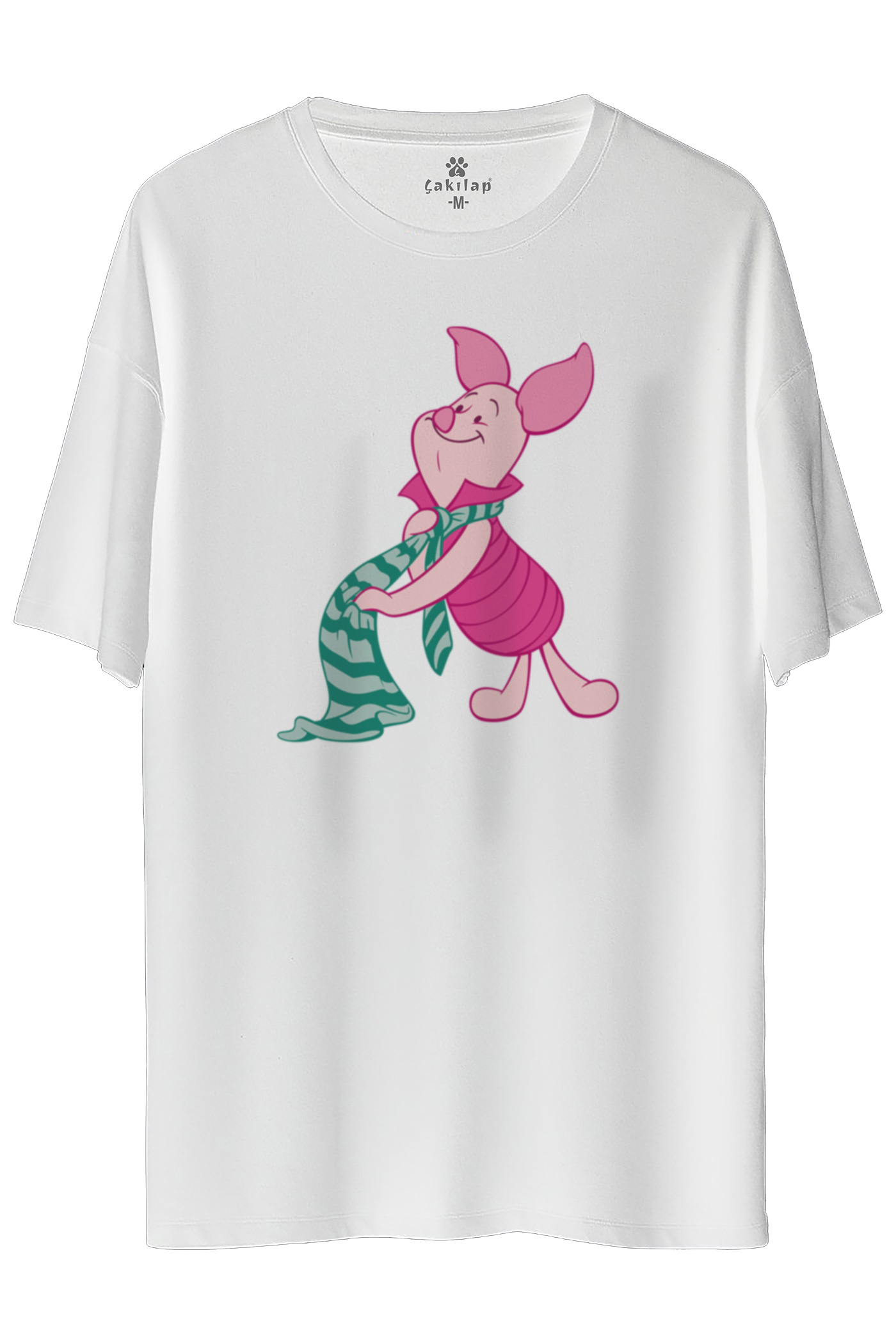 Piglet Baskılı Oversize Tişört