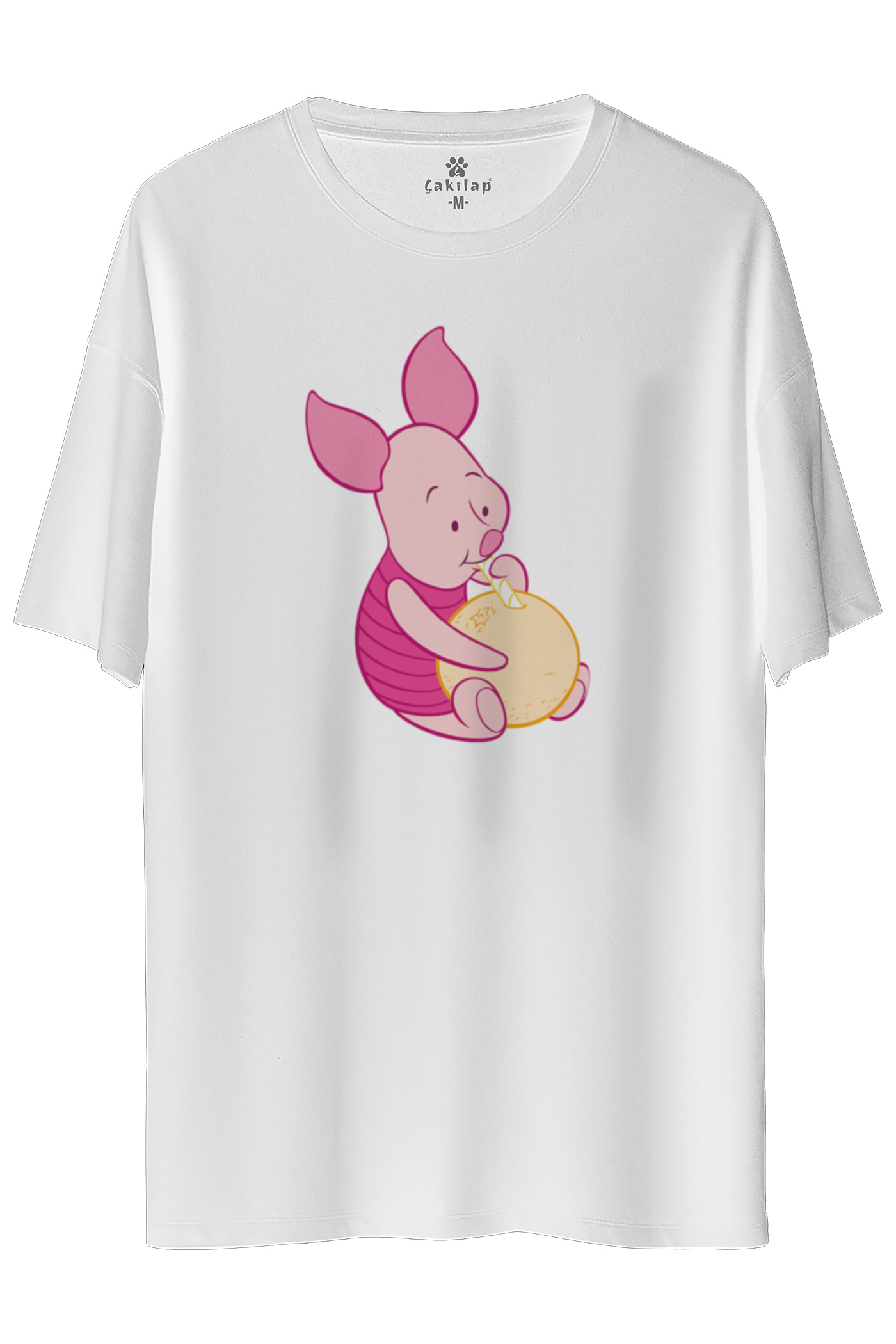 Piglet Baskılı Oversize Tişört