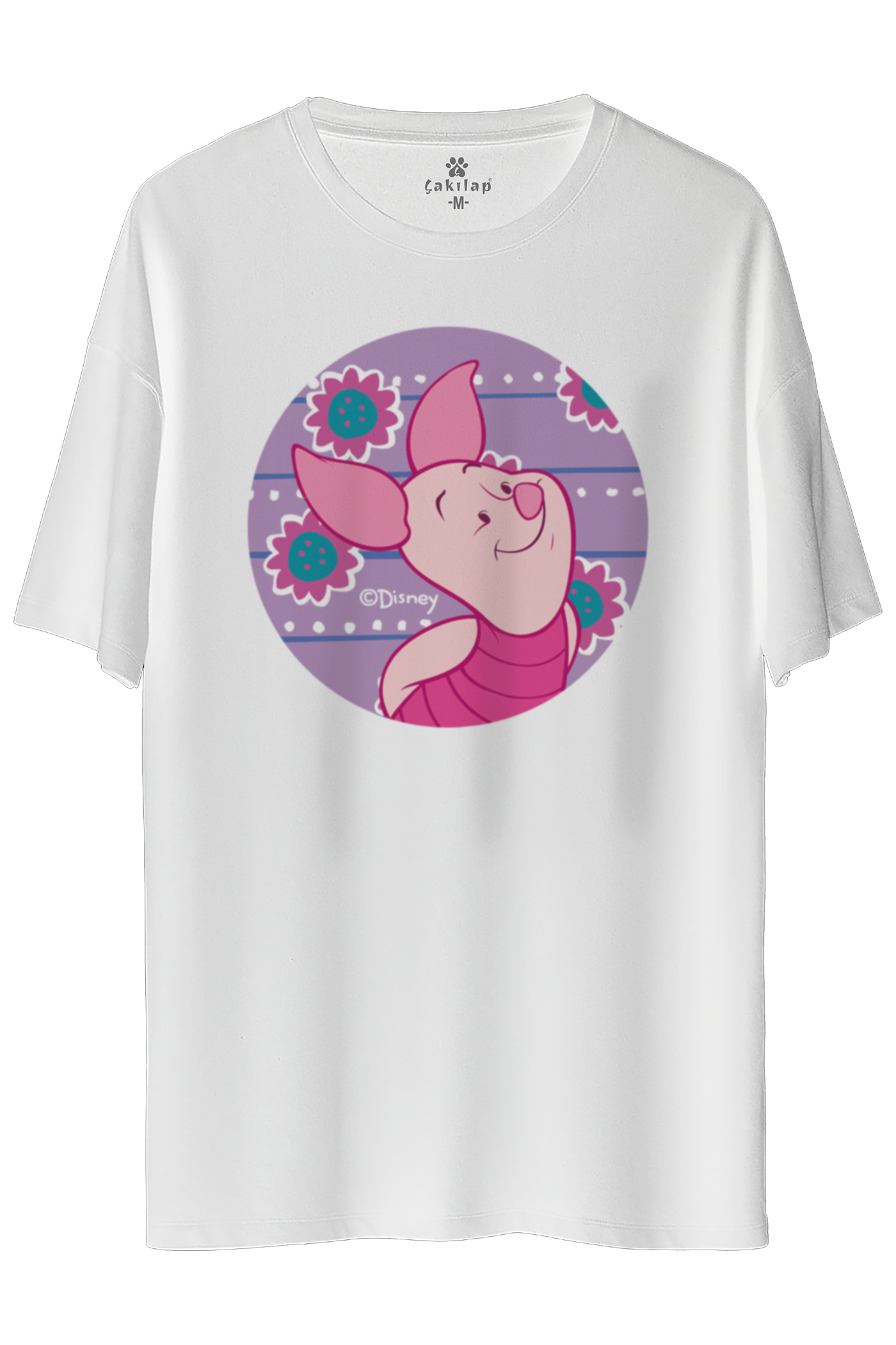 Piglet Baskılı Oversize Tişört