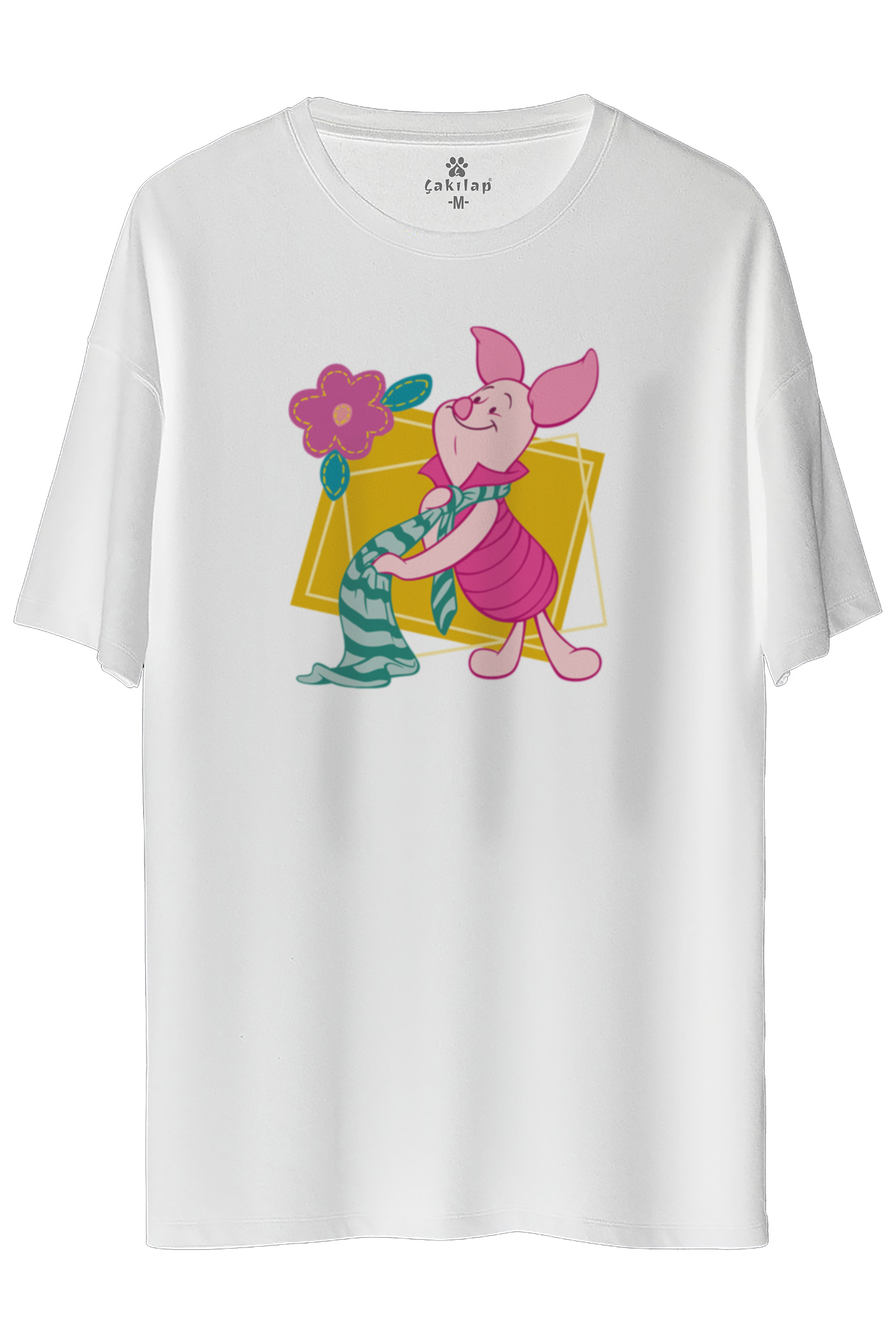 Piglet Baskılı Oversize Tişört