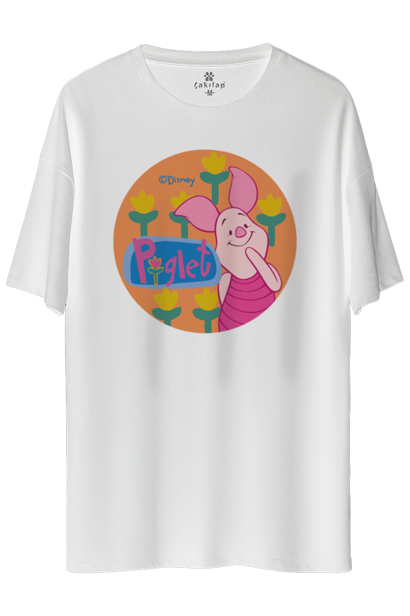 Piglet Baskılı Oversize Tişört