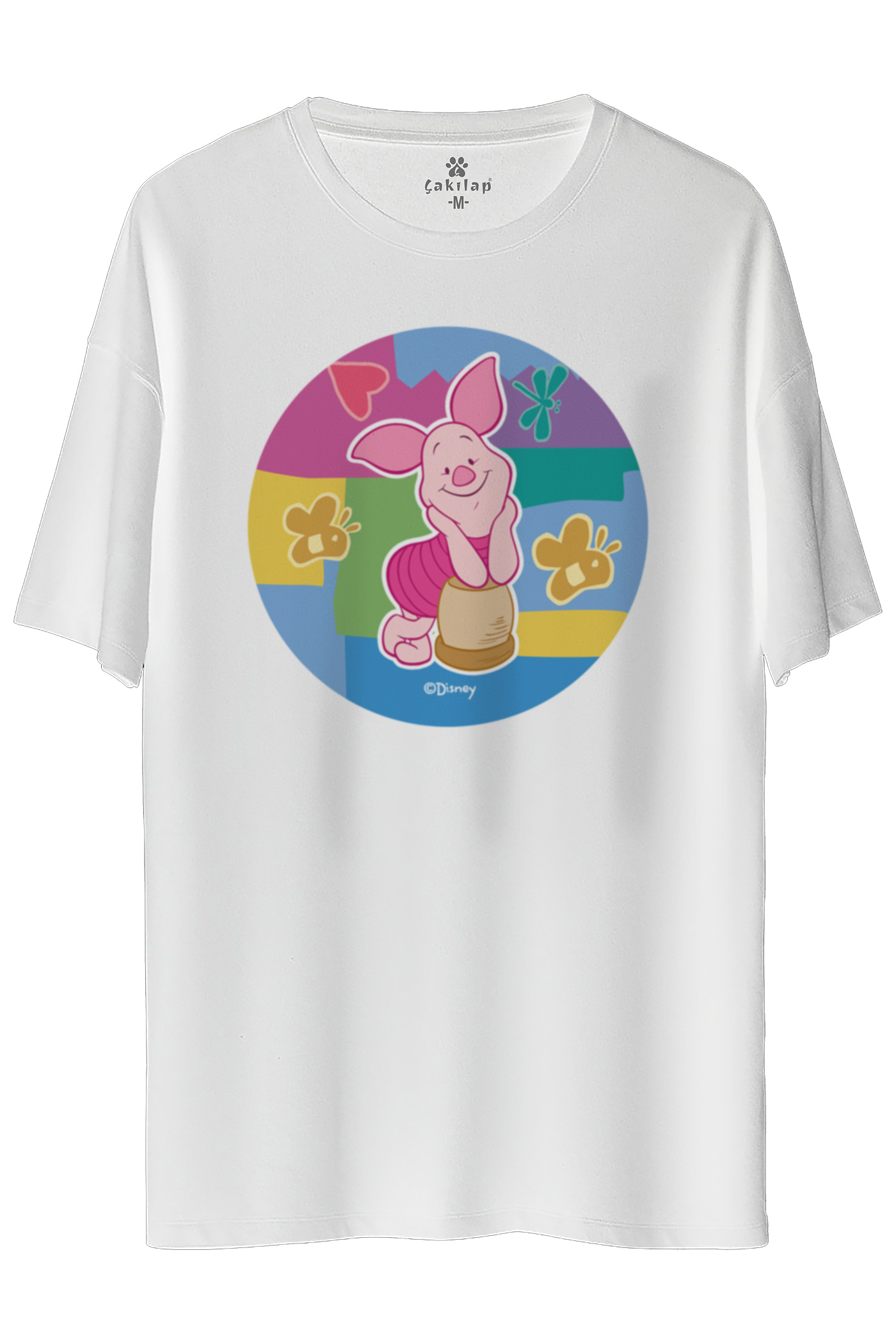 Piglet Baskılı Oversize Tişört