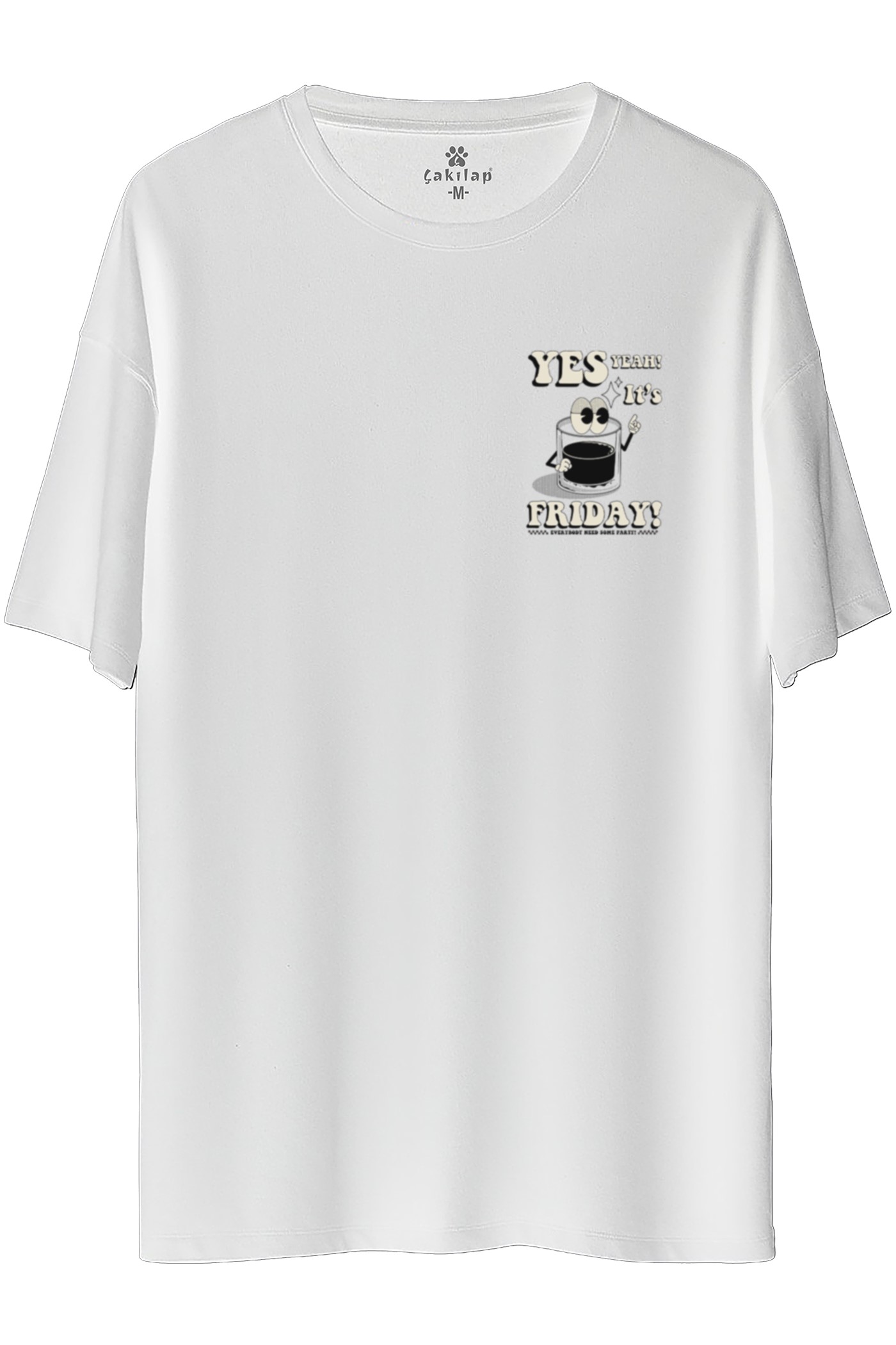 Retro Baskılı Oversize Tişört