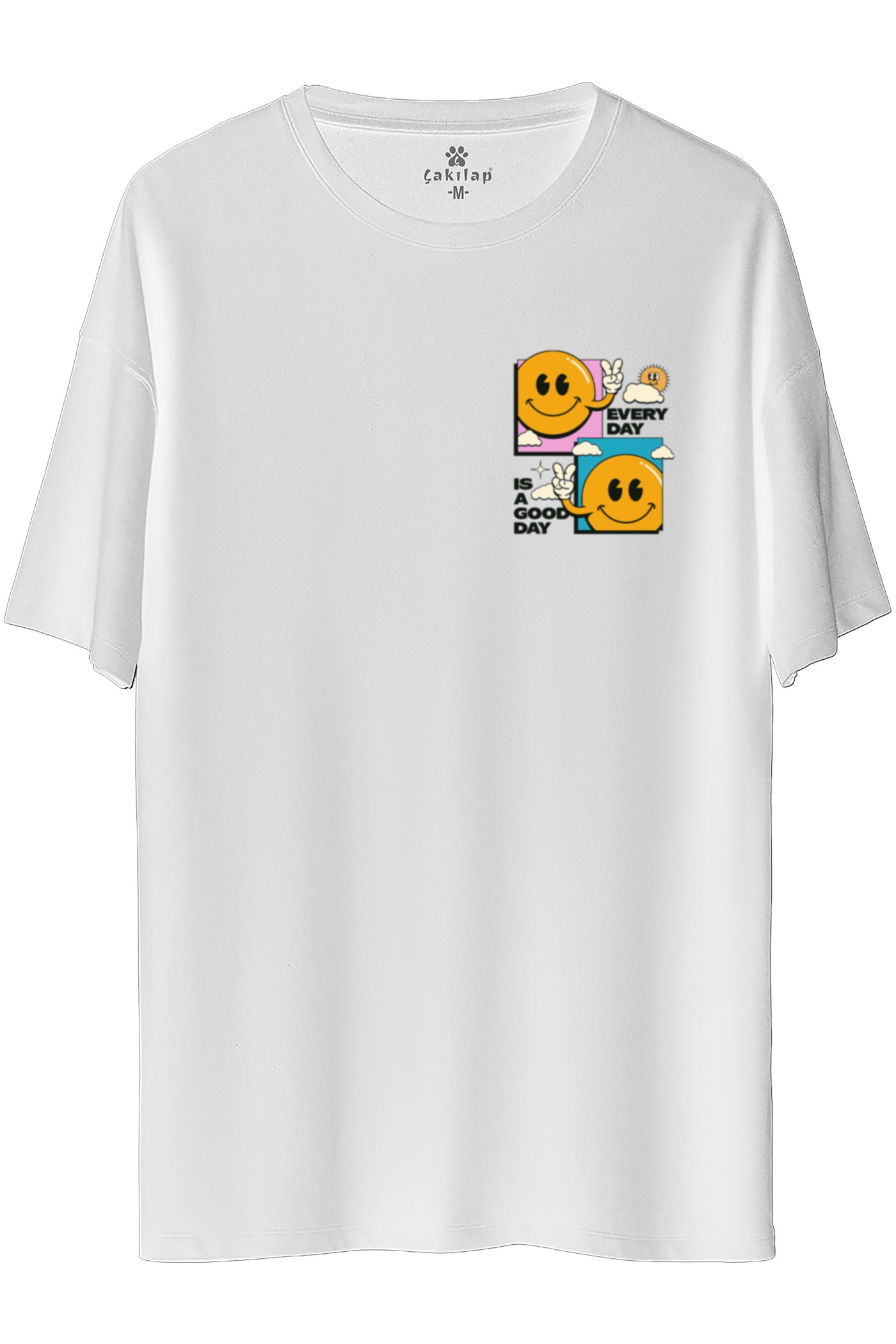 Retro Baskılı Oversize Tişört