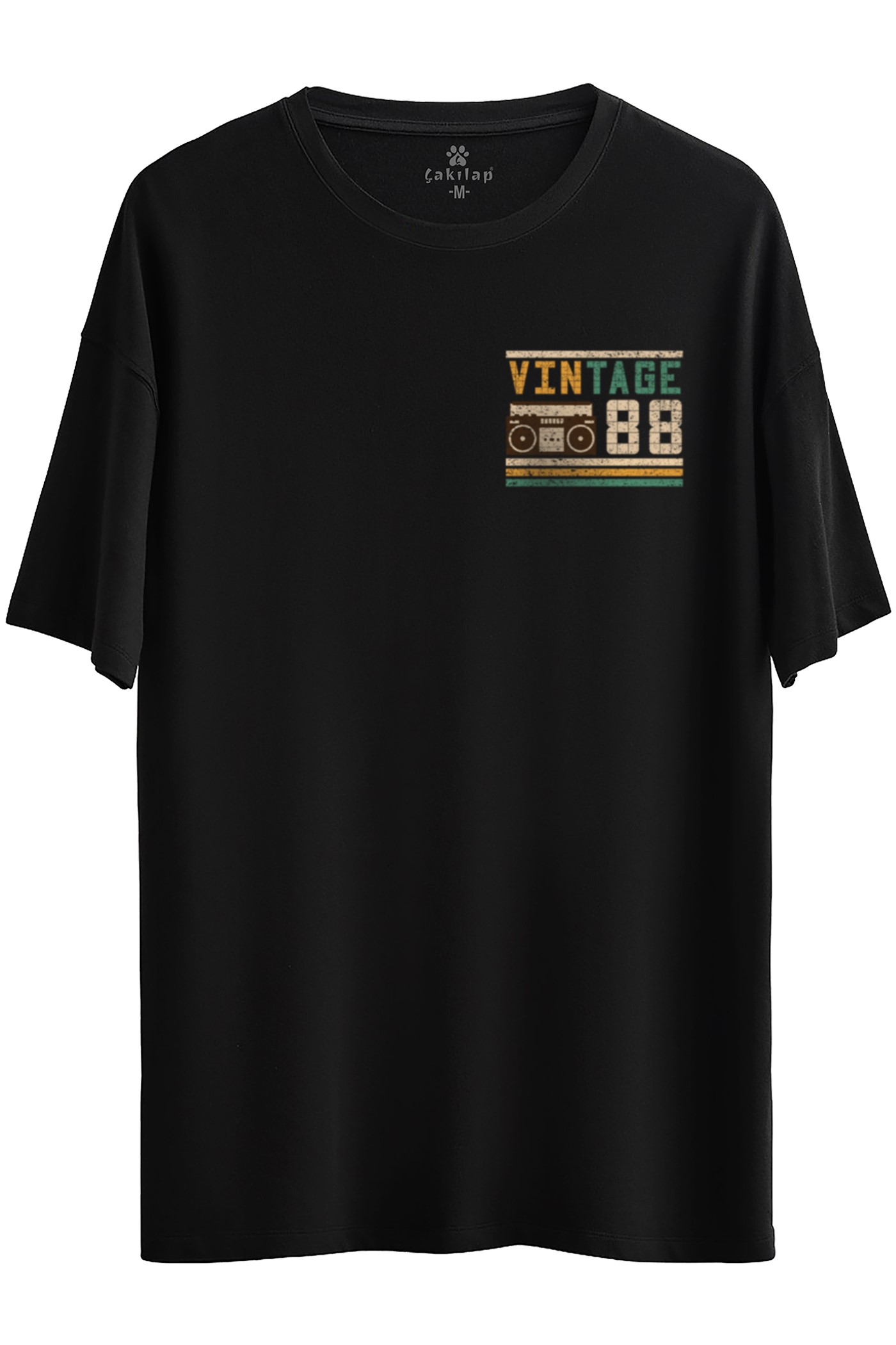 Retro Baskılı Oversize Tişört