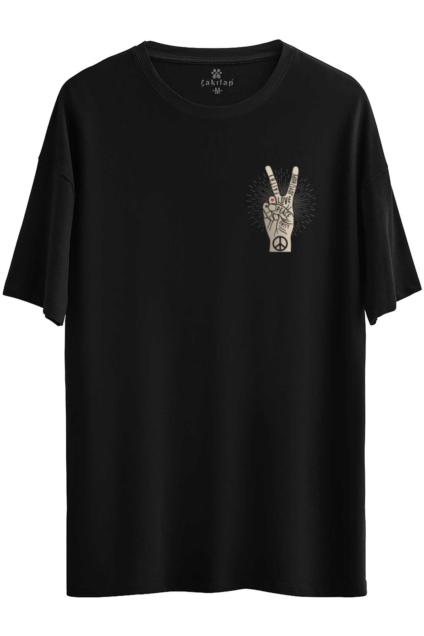 Retro Baskılı Oversize Tişört