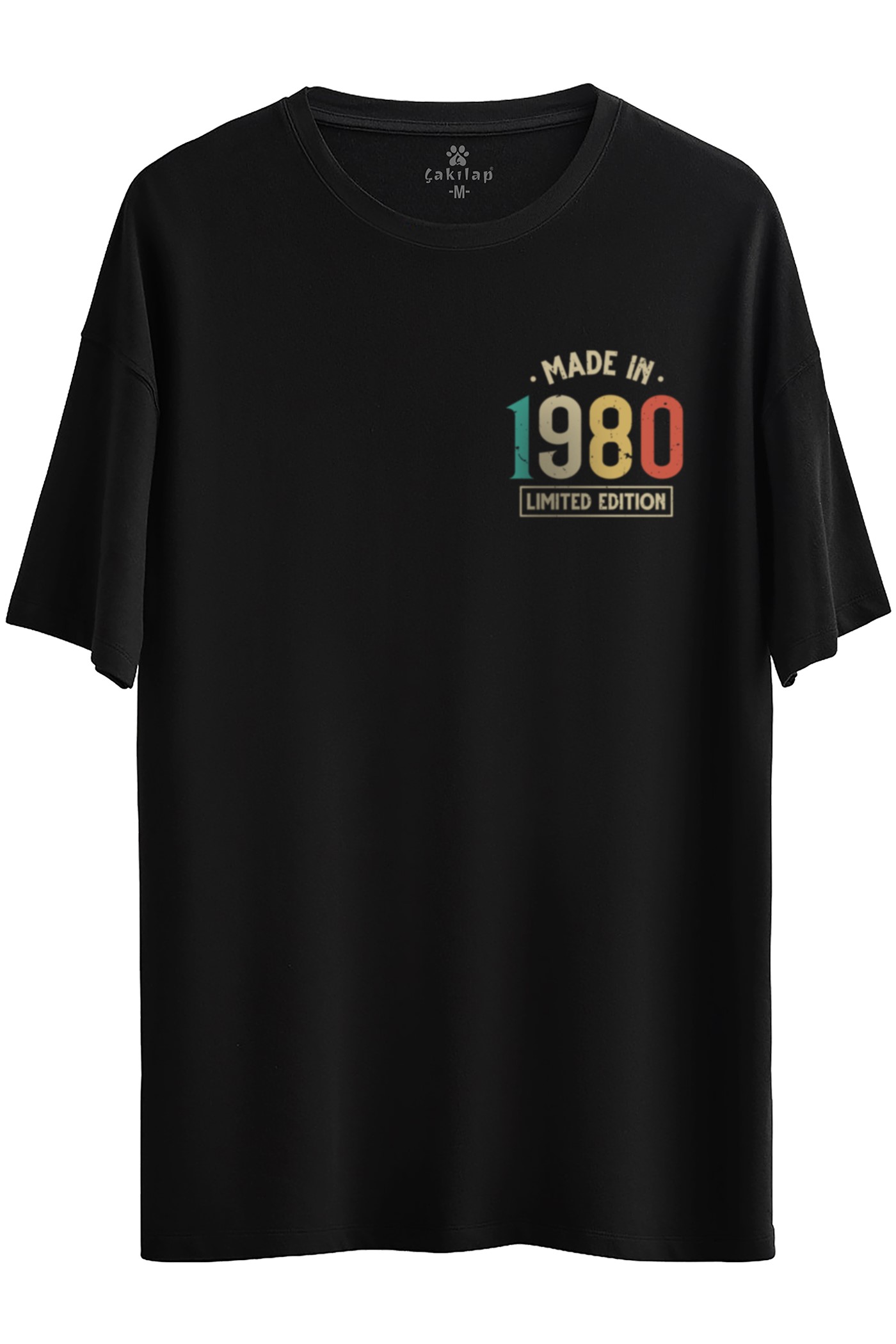 Retro Baskılı Oversize Tişört