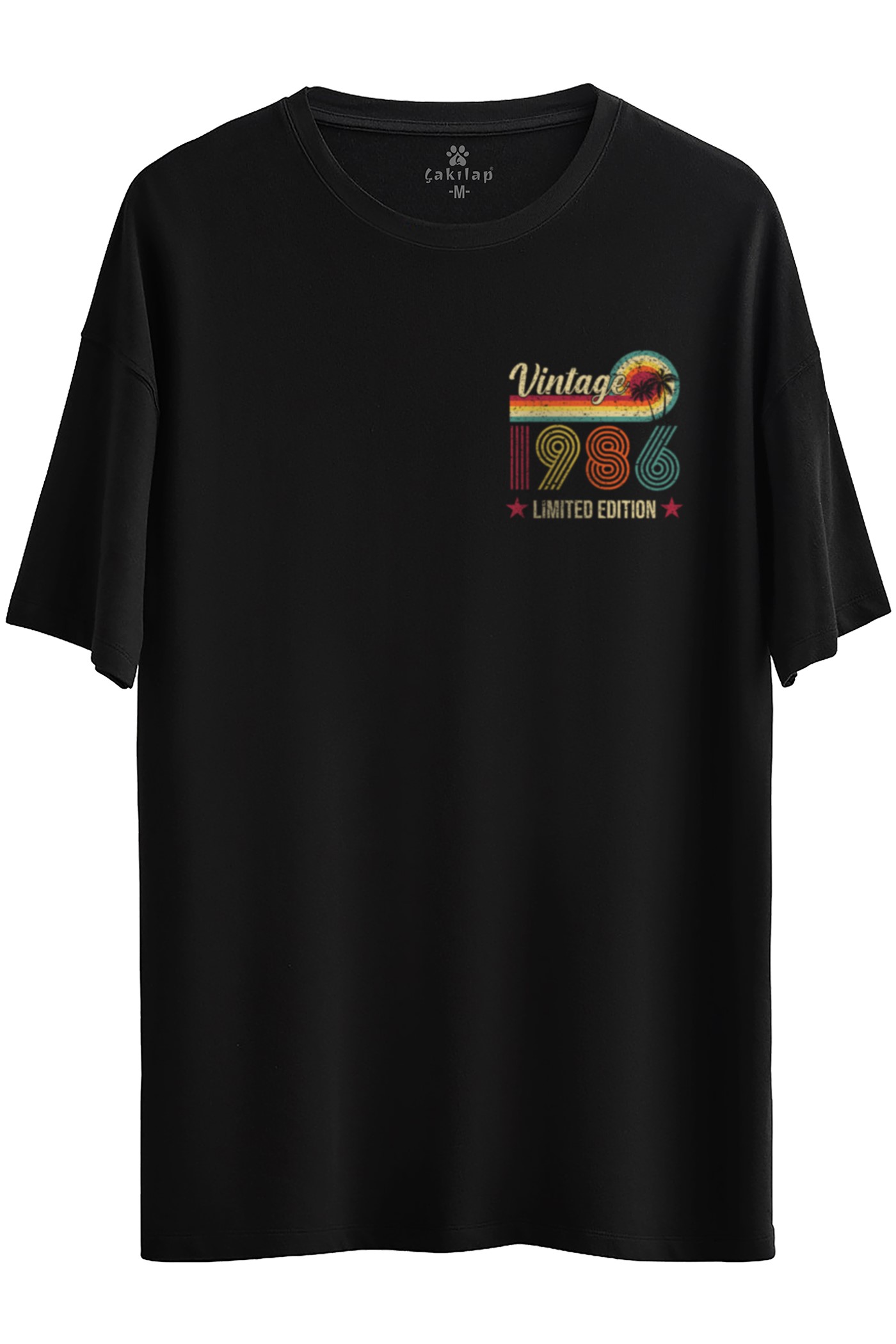 Retro Baskılı Oversize Tişört