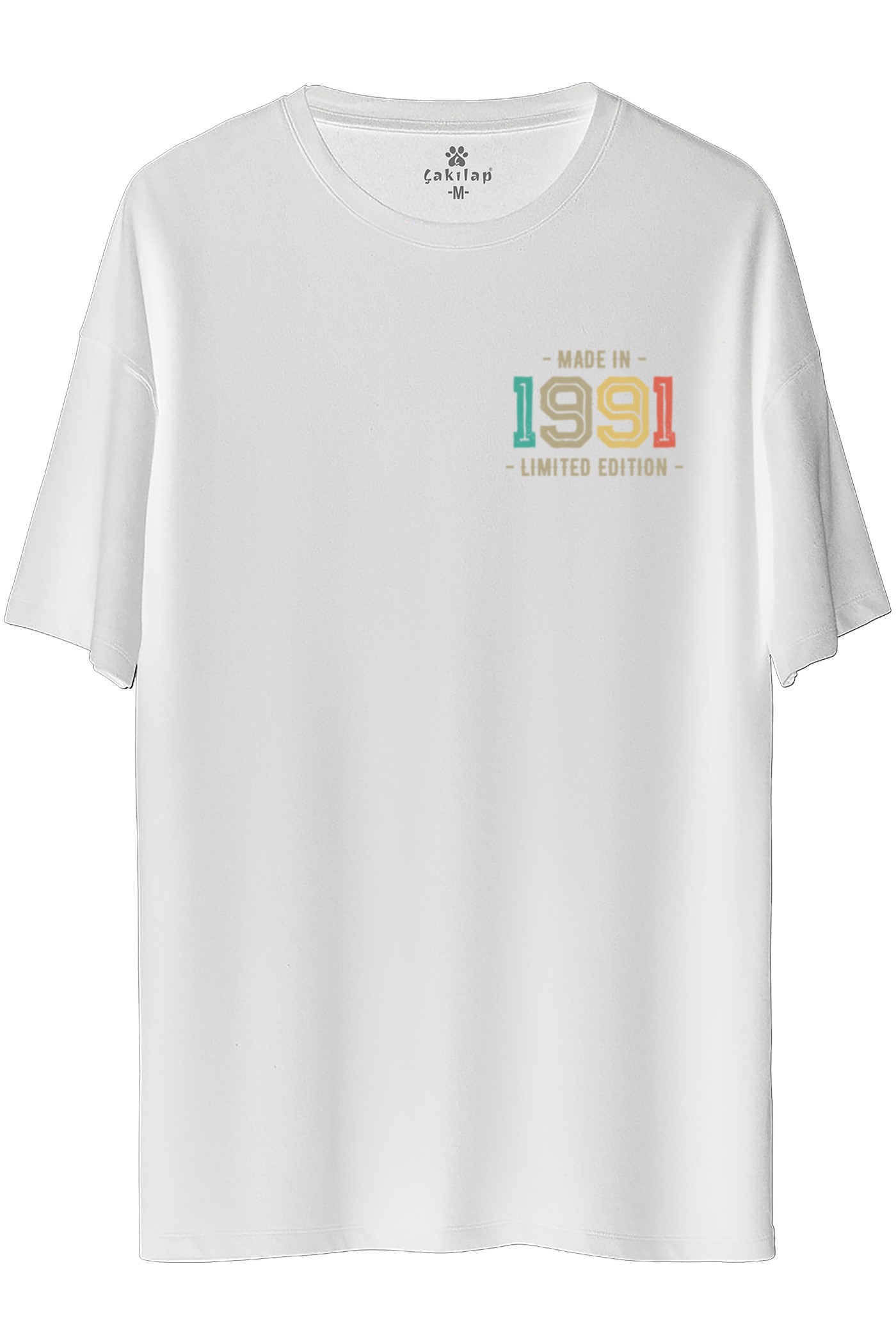 Retro Baskılı Oversize Tişört