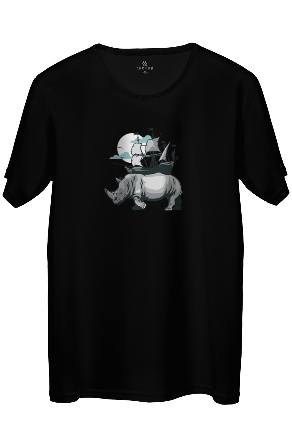 Gergedan Baskılı Regular Tişört