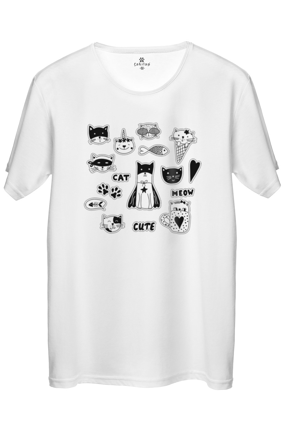Kedi Baskılı Regular Tişört