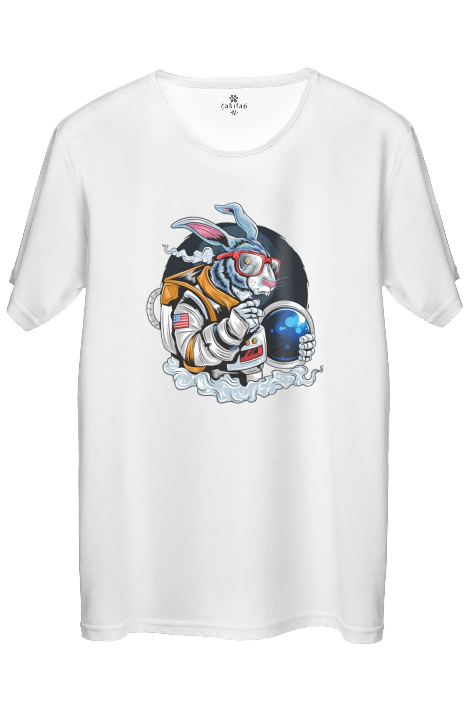 Tavşan Astronot Baskılı Regular Tişört