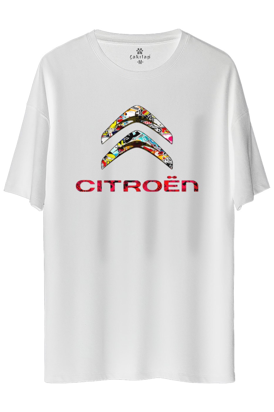 Citroen Logo Baskılı Oversize Tişört