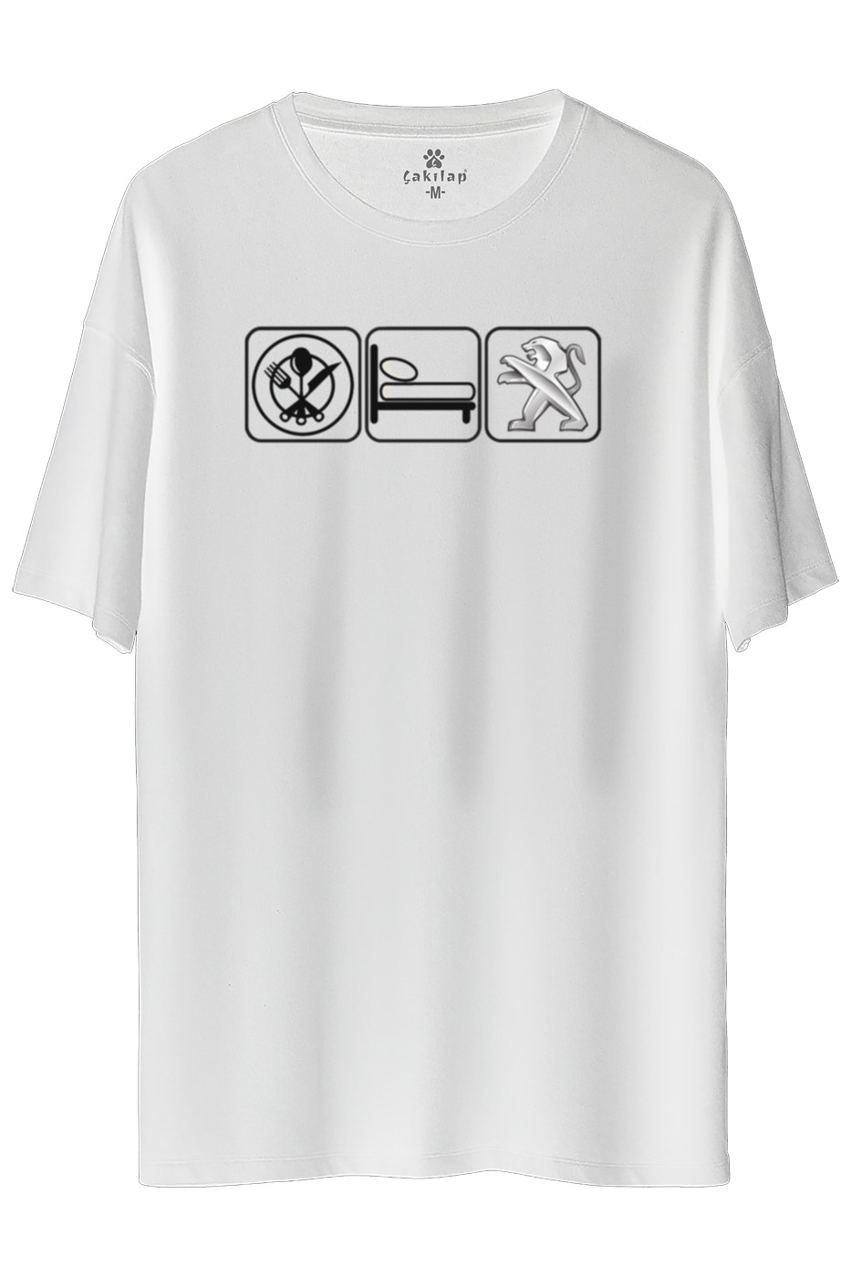 Peugeot Logo Baskılı Oversize Tişört