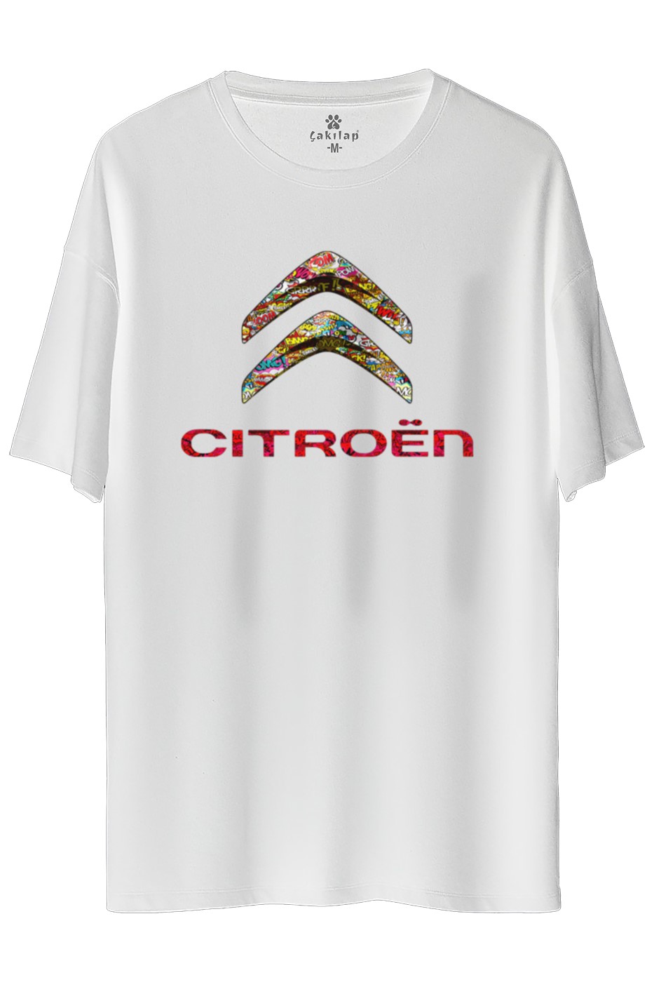 Citroen Logo Baskılı Oversize Tişört