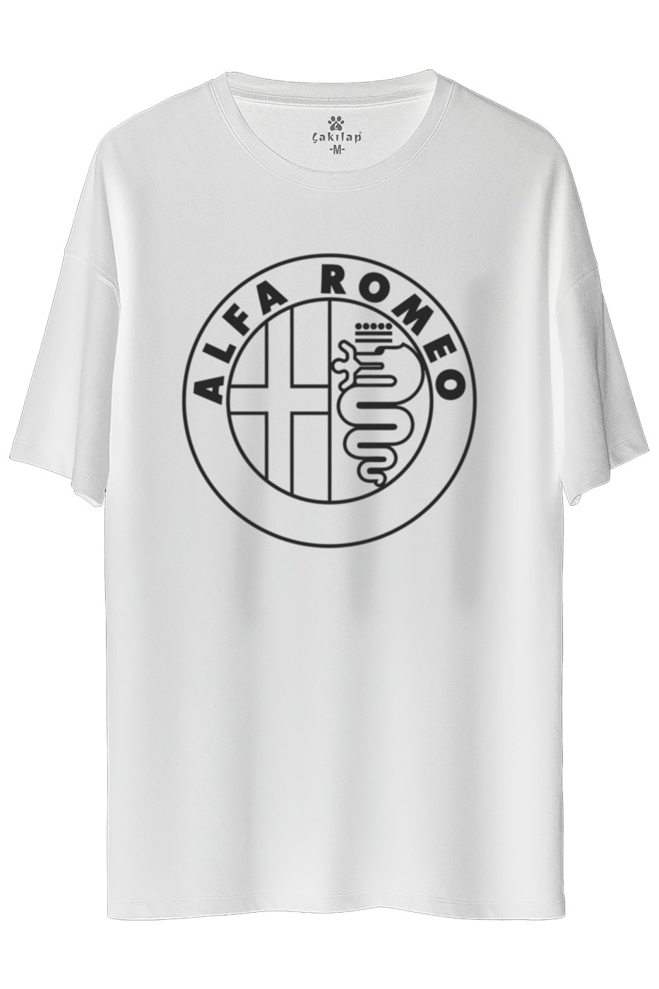 Alfa Romeo Logo Baskılı Oversize Tişört
