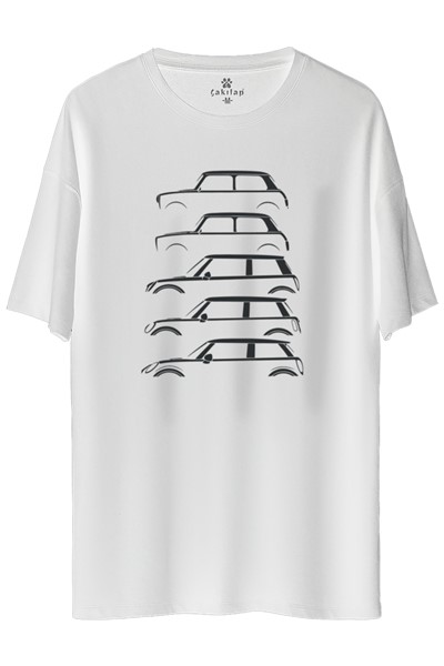 Mini Cooper Baskılı Oversize Tişört