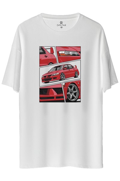 Mitsubishi Evo 8 Baskılı Oversize Tişört