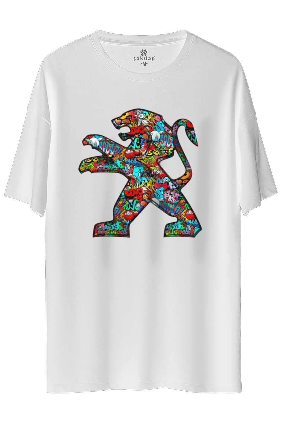 Peugeot Logo Baskılı Oversize Tişört