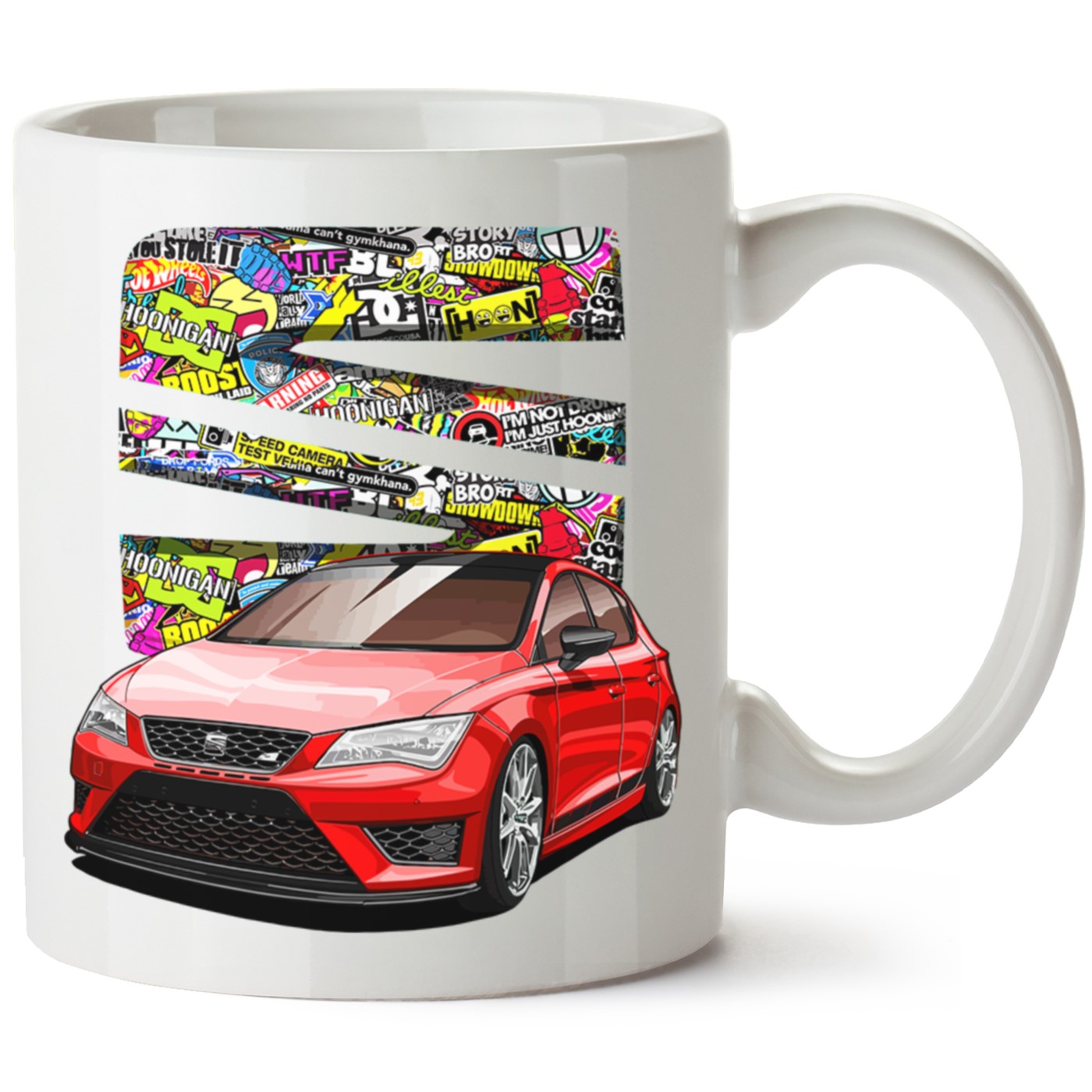 Seat Leon Mk3 Baskılı Porselen Kupa Bardak