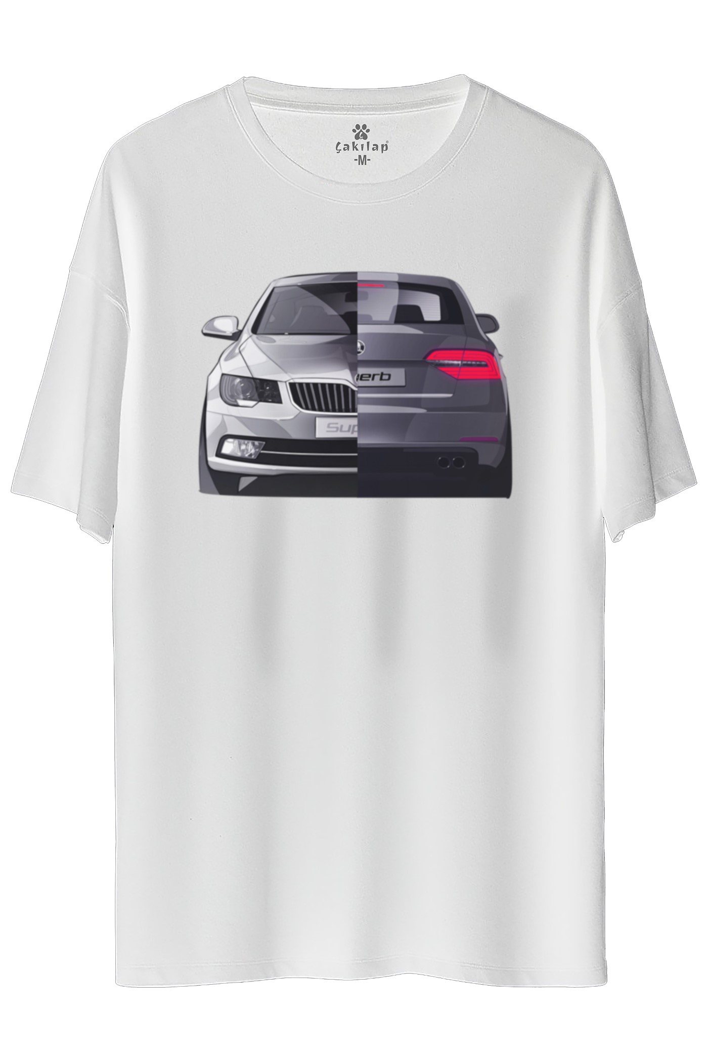 Skoda SuperBb5-5 Baskılı Oversize Tişört