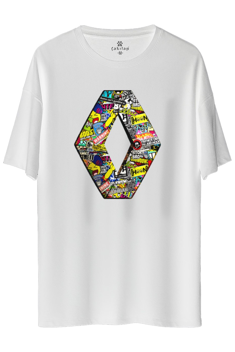 Renault Logo Baskılı Oversize Tişört