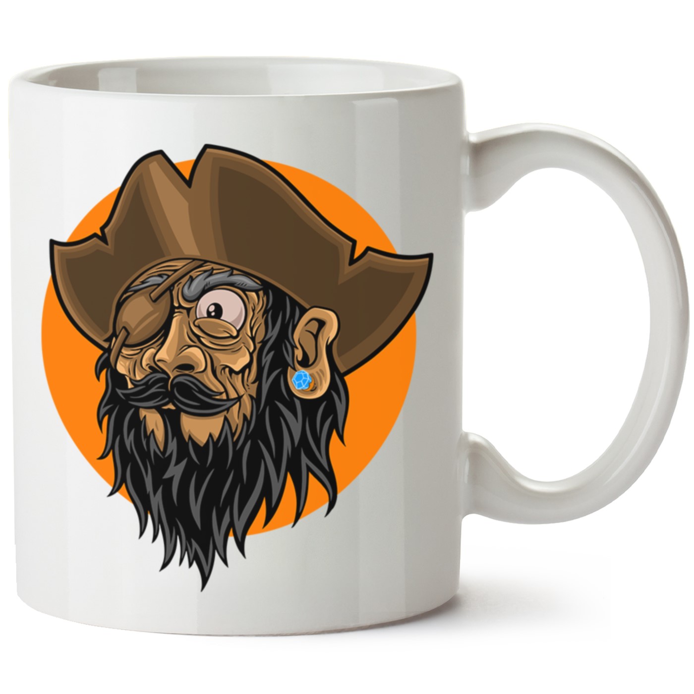 Korsan Baskılı Porselen Kupa Bardak