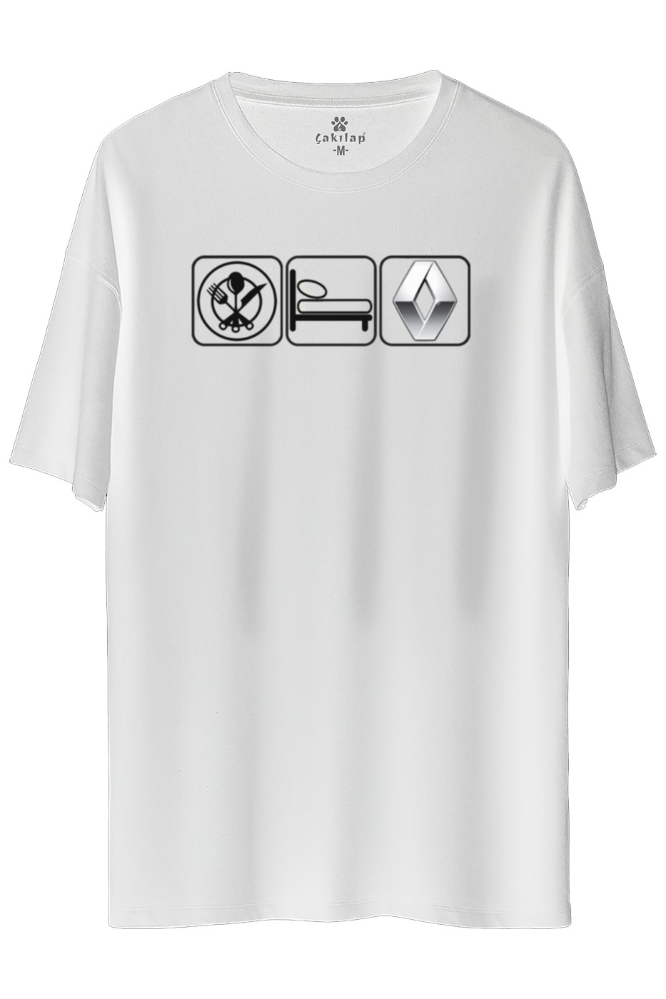 Renault Logo Baskılı Oversize Tişört