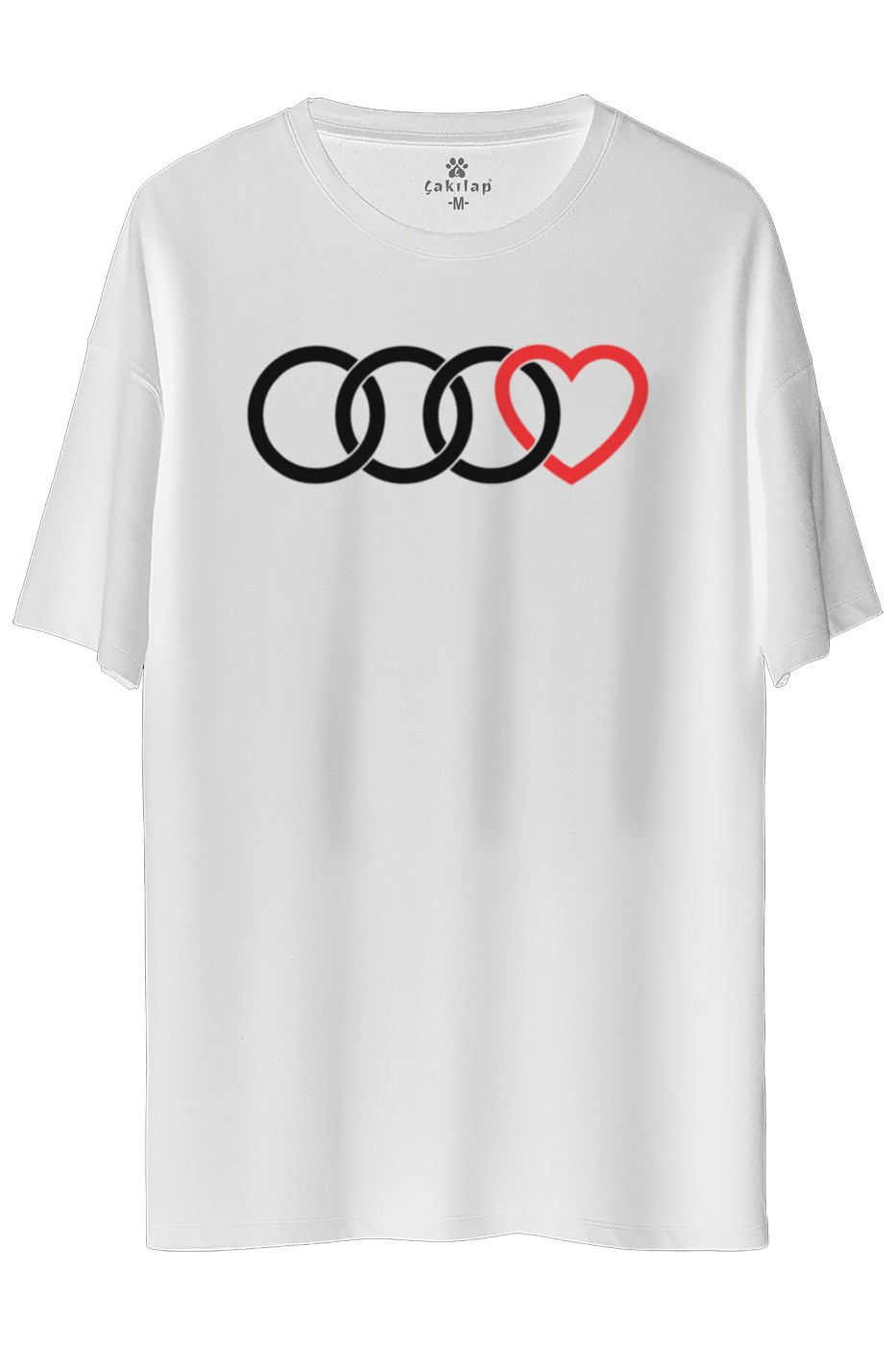 Audi Logo Baskılı Oversize Tişört