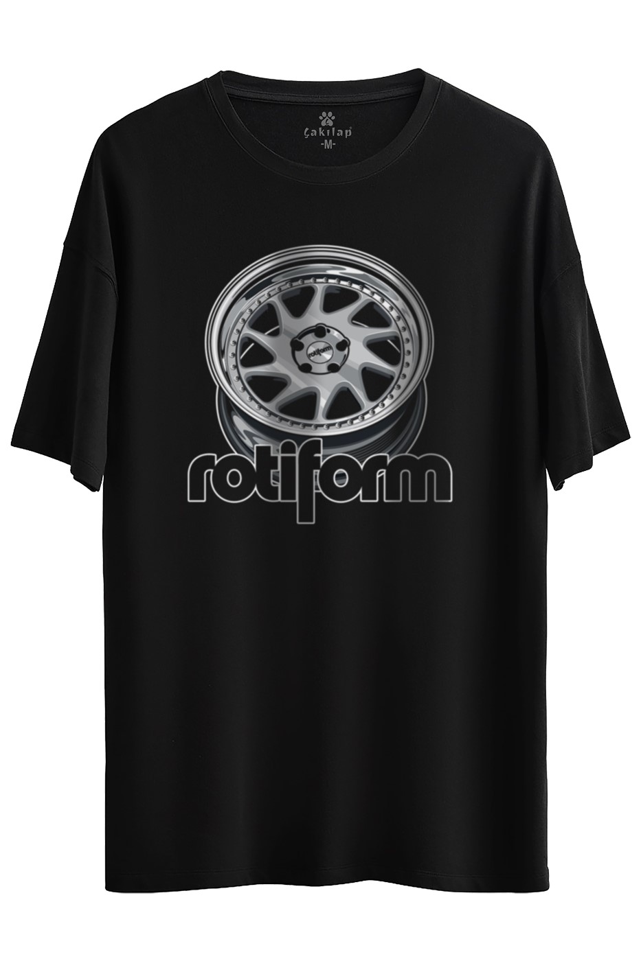 Rotiform Jant Baskılı Oversize Tişört