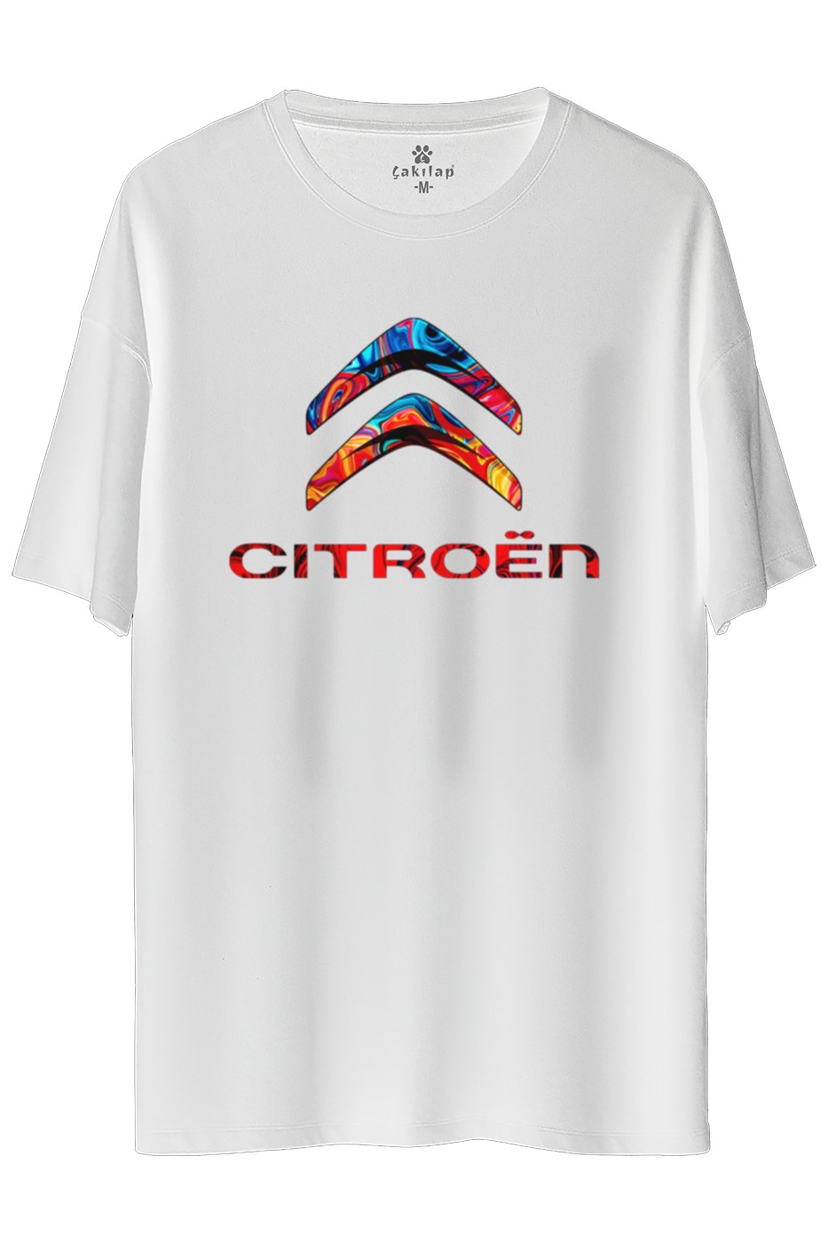 Citroen Logo Baskılı Oversize Tişört