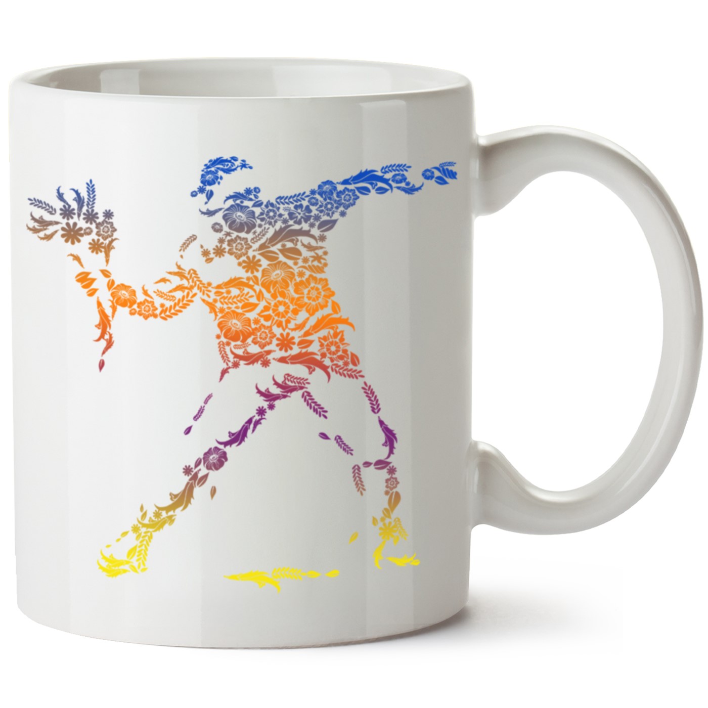 Çiçek Atan Adam Baskılı Porselen Kupa Bardak