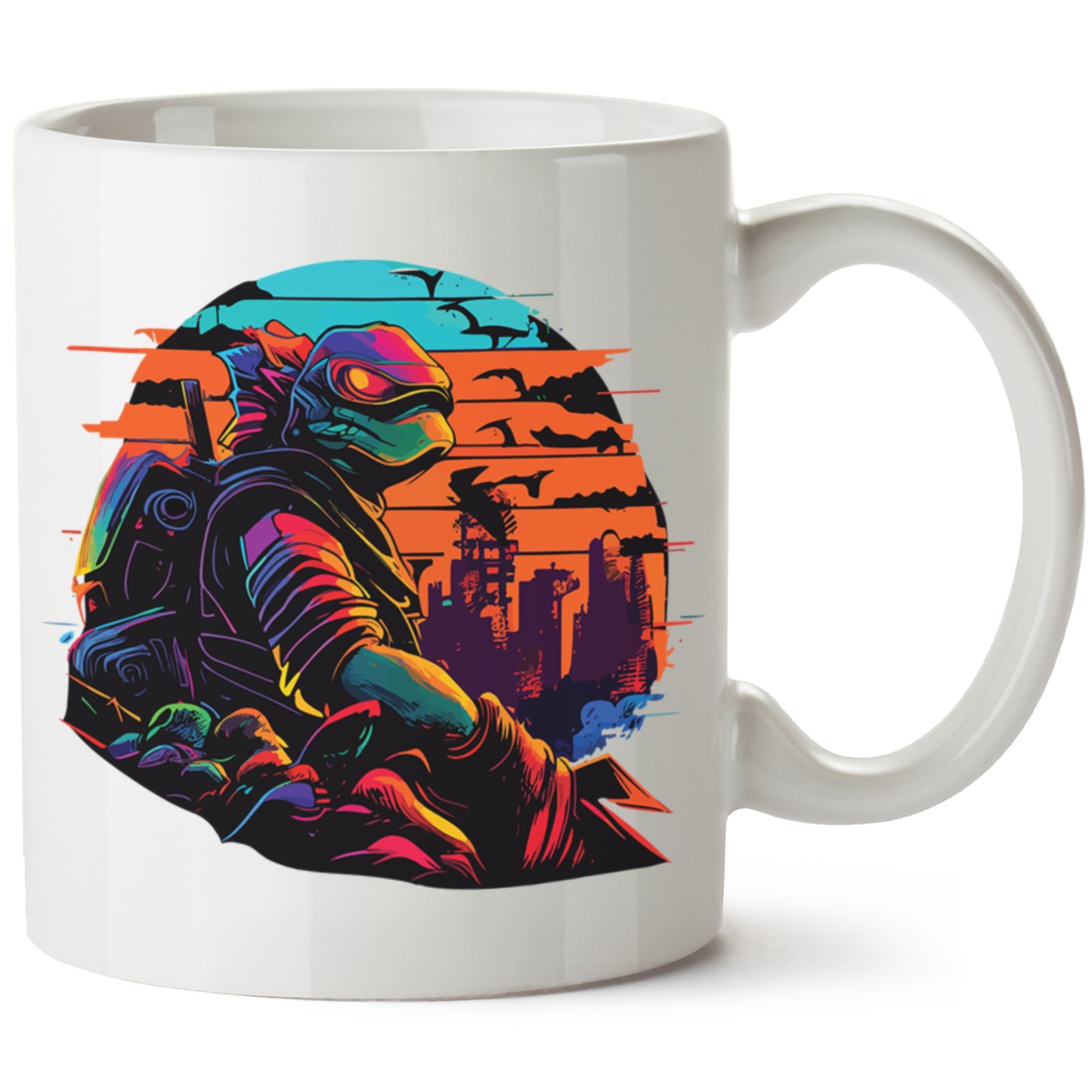 Ninja Kaplumbağa Baskılı Porselen Kupa Bardak