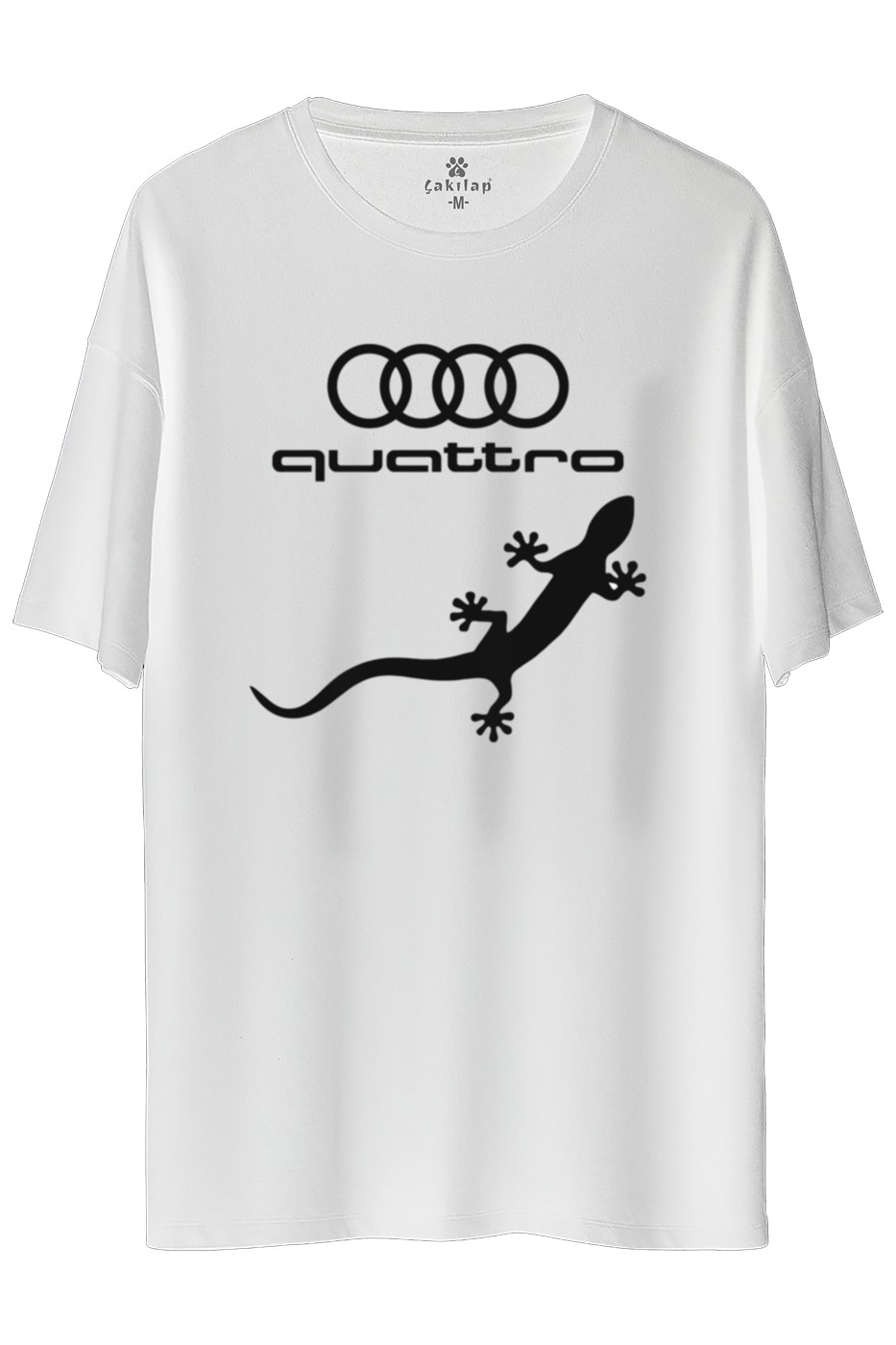 Audi Quattro Logo Baskılı Oversize Tişört