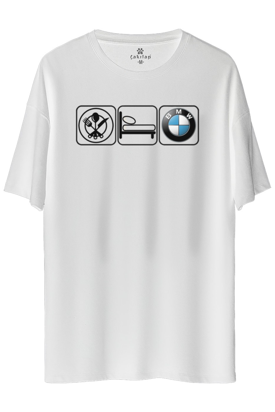 Bmw Logo Baskılı Oversize Tişört