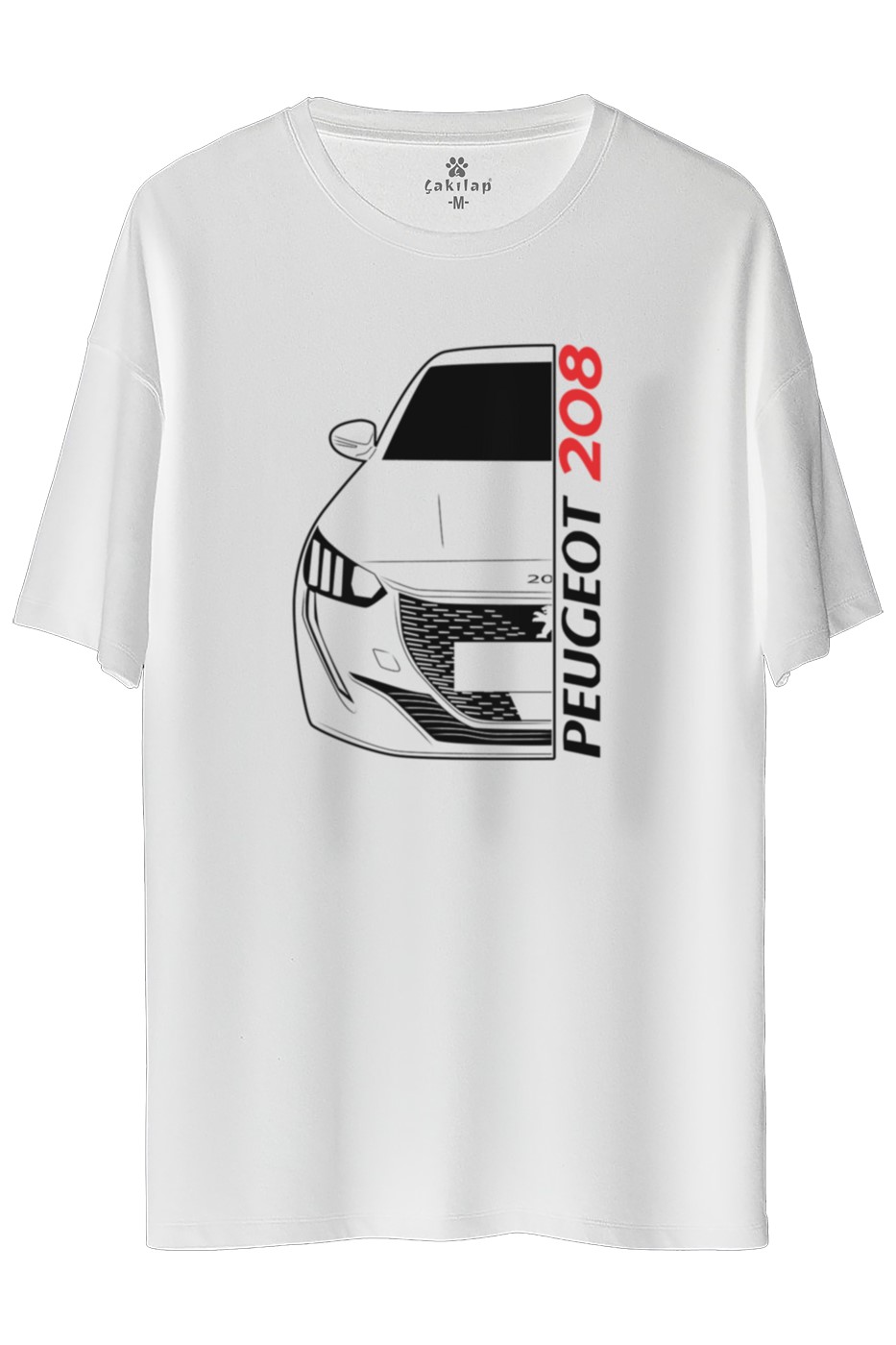 Peugeot 208 Baskılı Oversize Tişört
