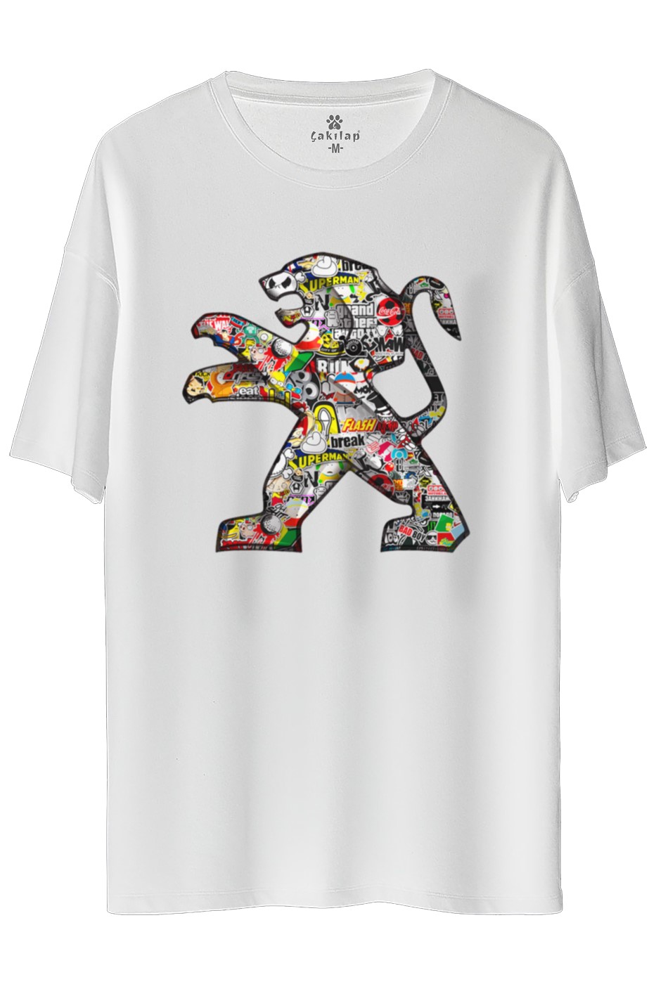 Peugeot Logo Baskılı Oversize Tişört