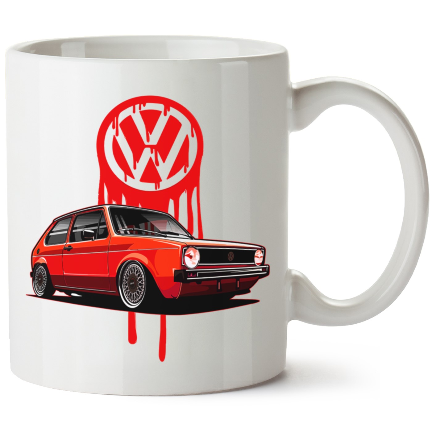 Vw Golf 1 Baskılı Porselen Kupa Bardak