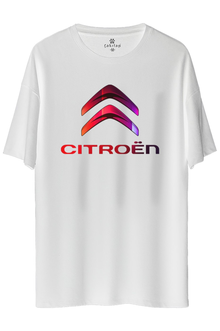 Citroen Logo Baskılı Oversize Tişört