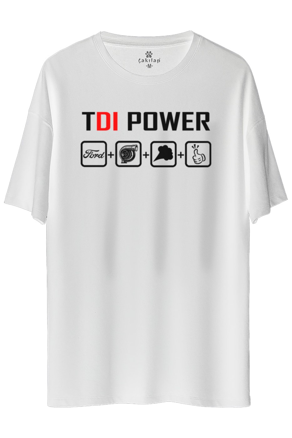 Ford Tdi Power Baskılı Oversize Tişört