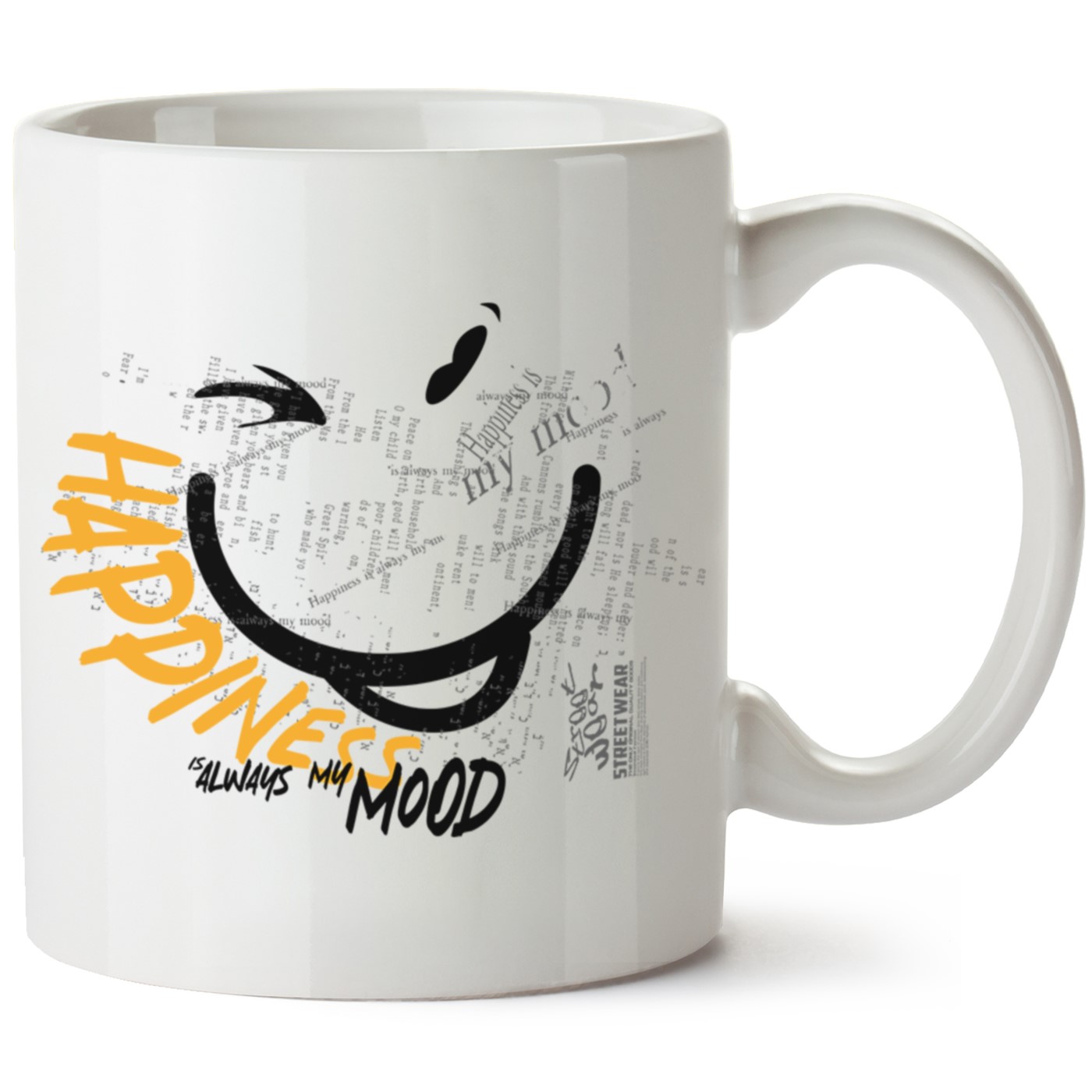 Happines  Baskılı Porselen Kupa Bardak