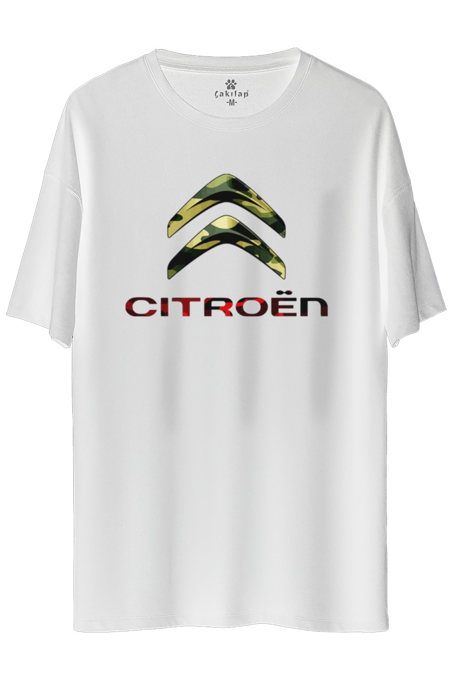 Citroen Logo Baskılı Oversize Tişört