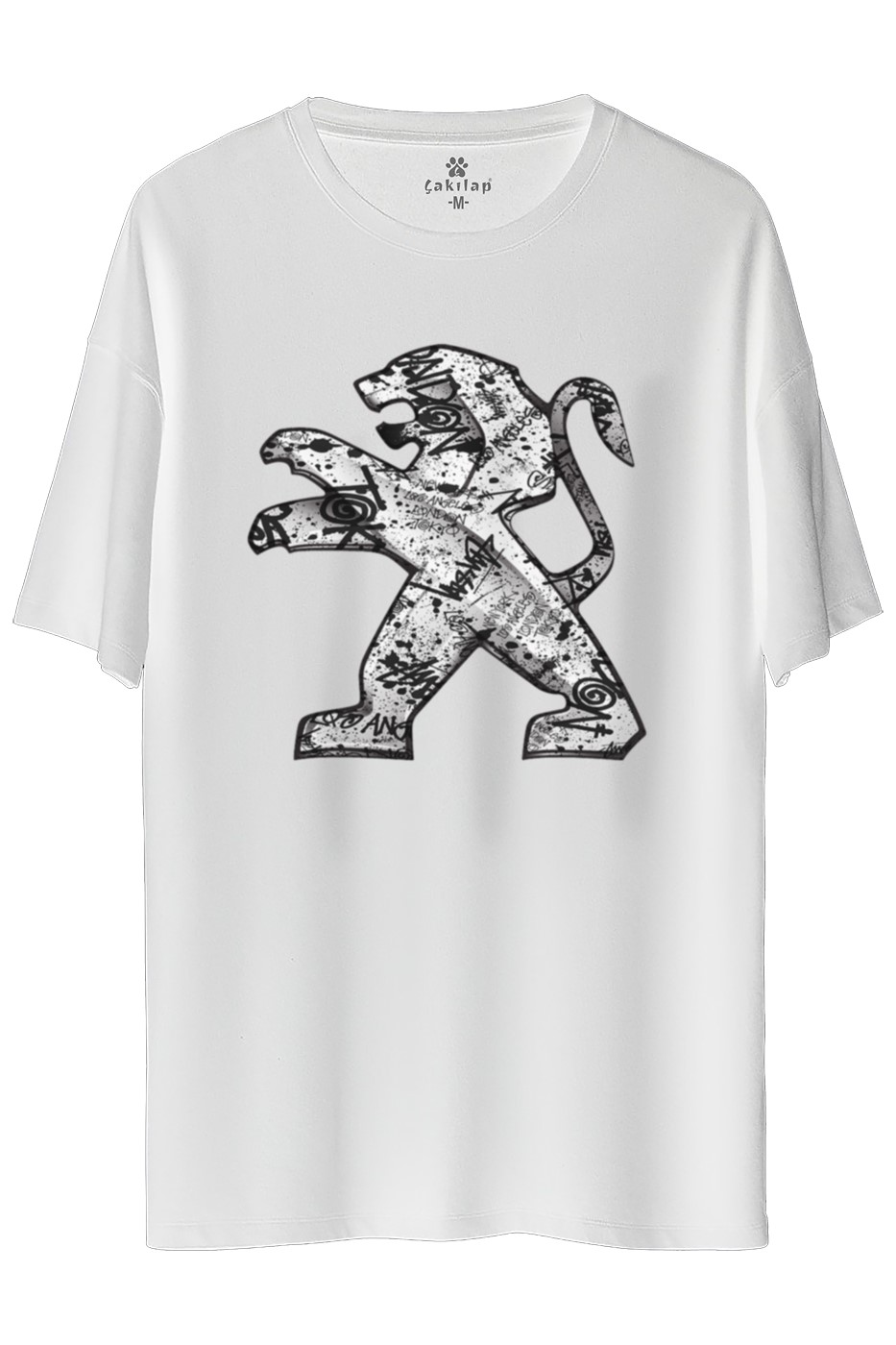 Peugeot Logo Baskılı Oversize Tişört