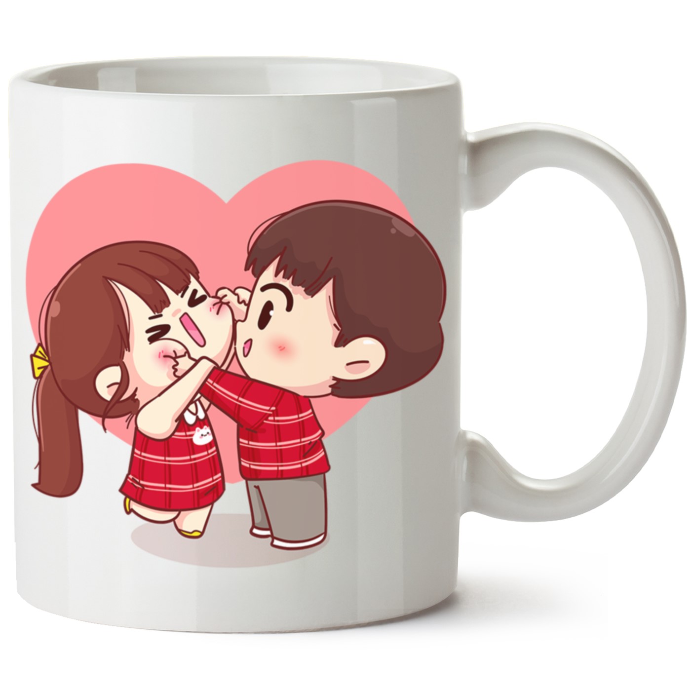 Sevimli Çift Baskılı Porselen Kupa Bardak